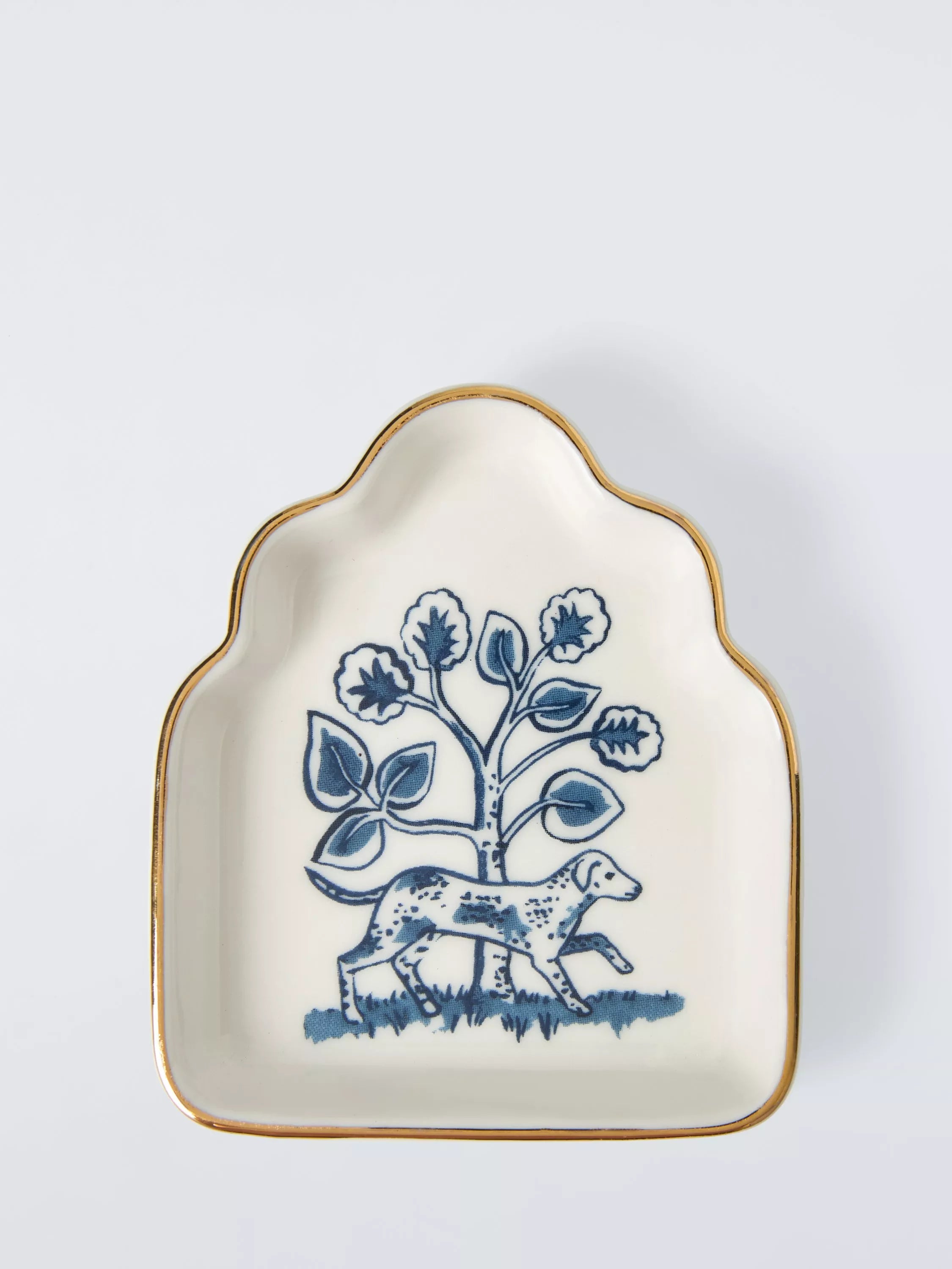 John Lewis fine china trinket dish with dog print 8.9cm, imported from the UK