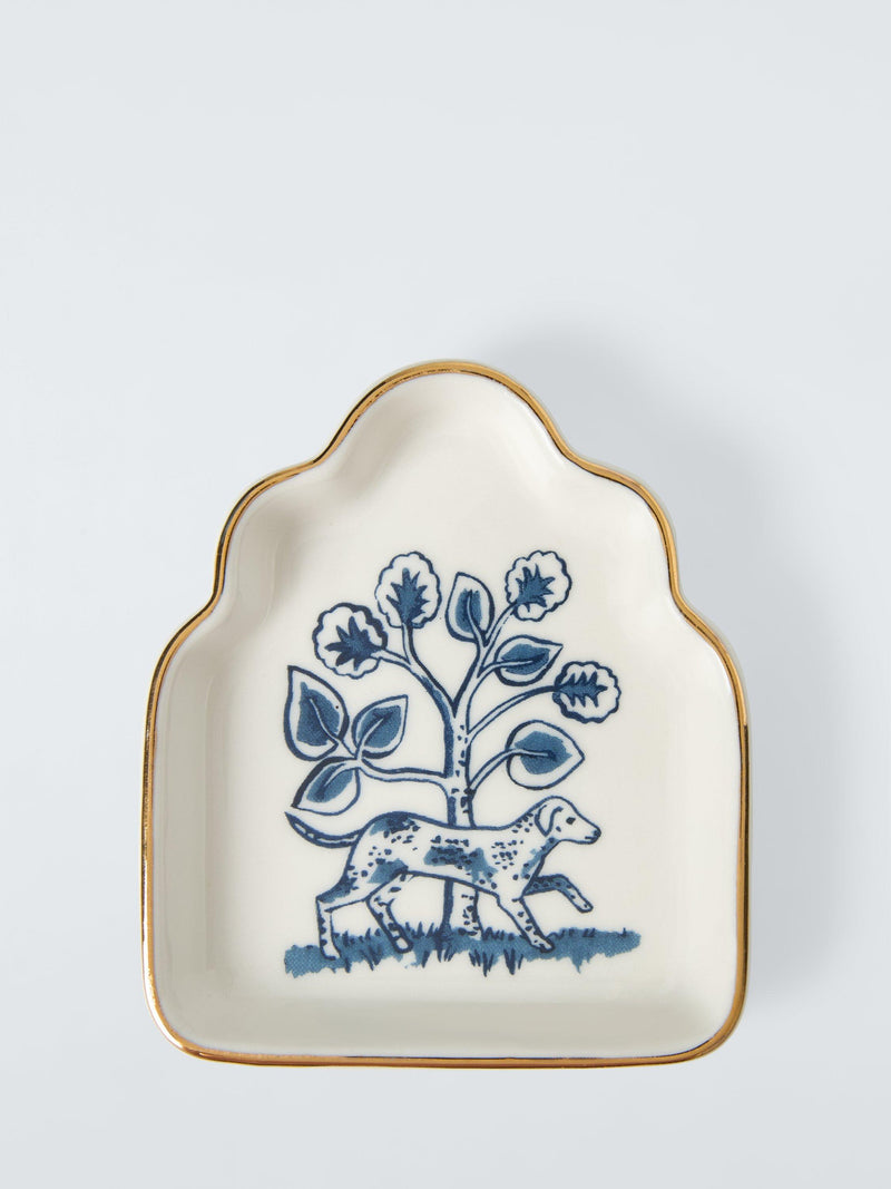 John Lewis fine china trinket dish with dog print 8.9cm, imported from the UK