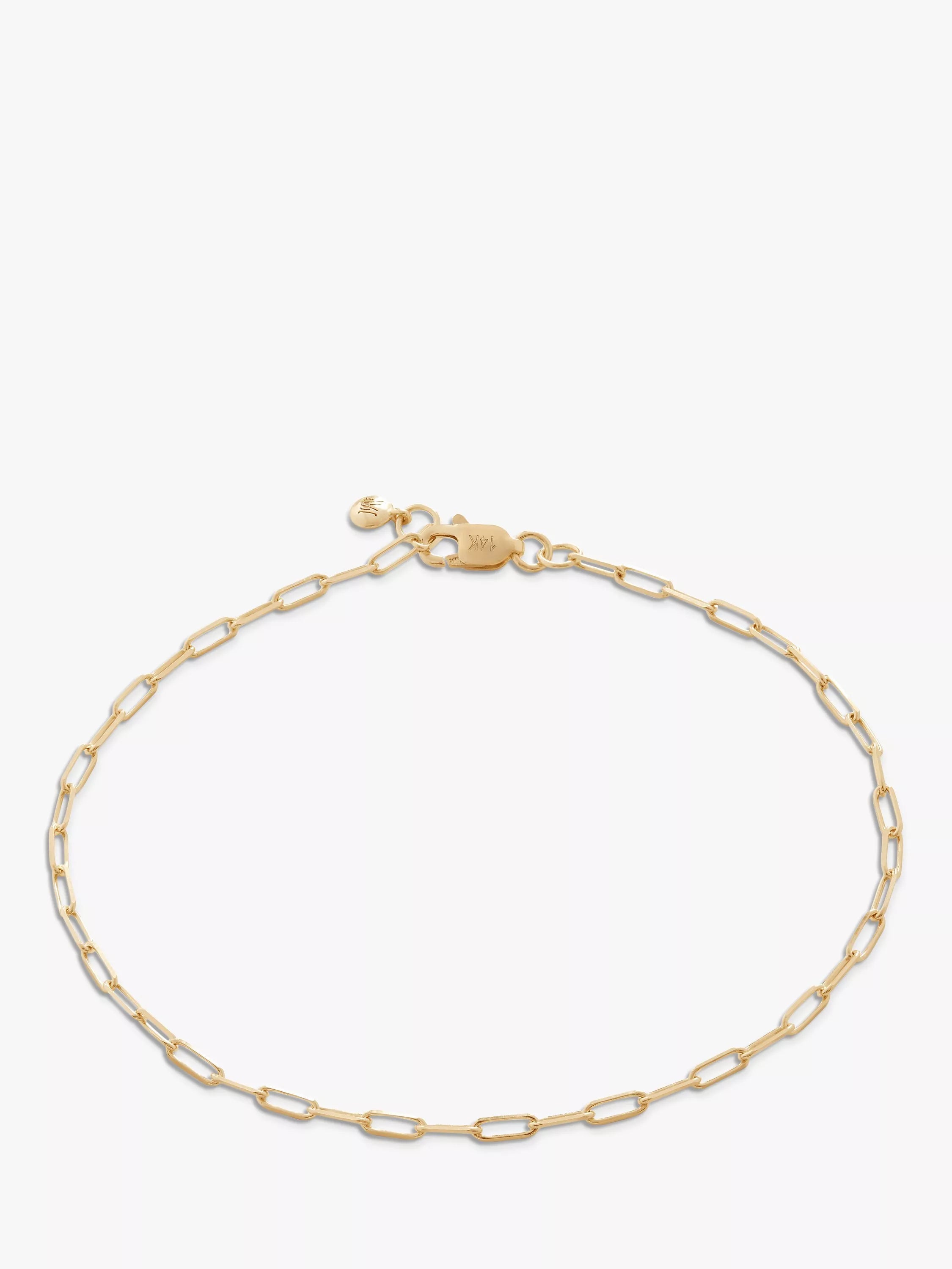 Monica Vinader 14ct gold paperclip chain bracelet, UK version