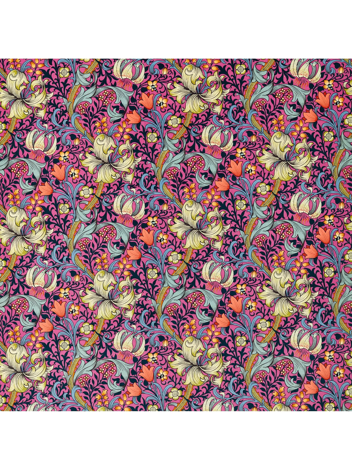 Morris & Co. Golden Lily velvet fabric floral pattern 135cm (British brand)