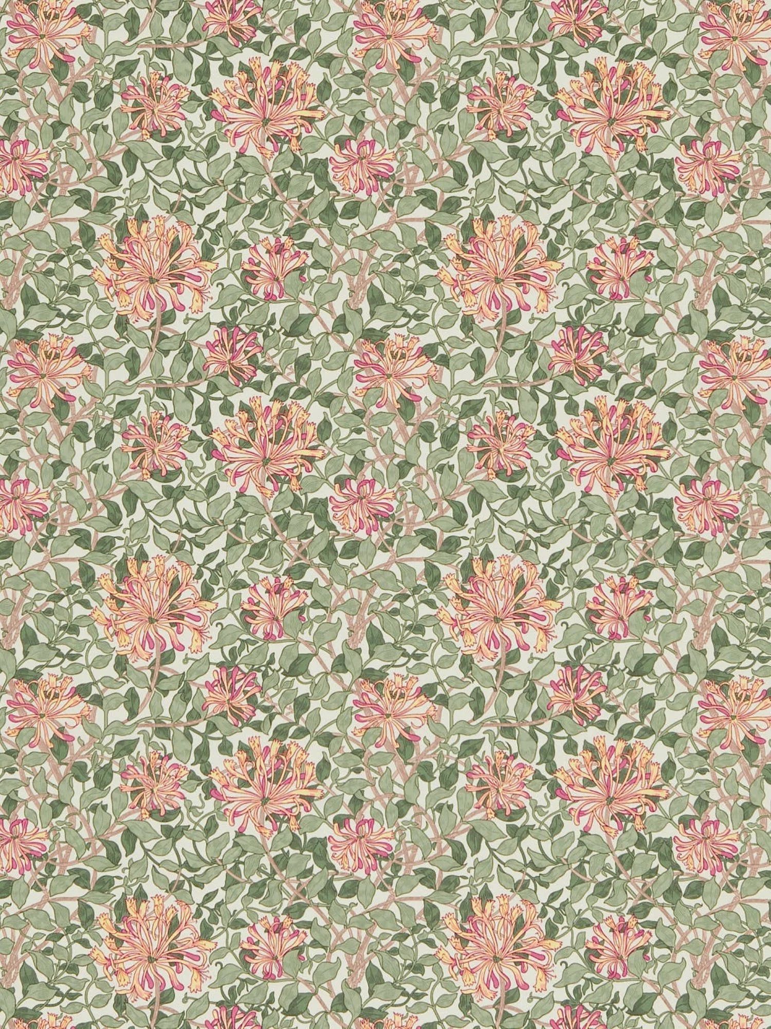 Morris & Co. Honeysuckle furnishing fabric, imported from the UK