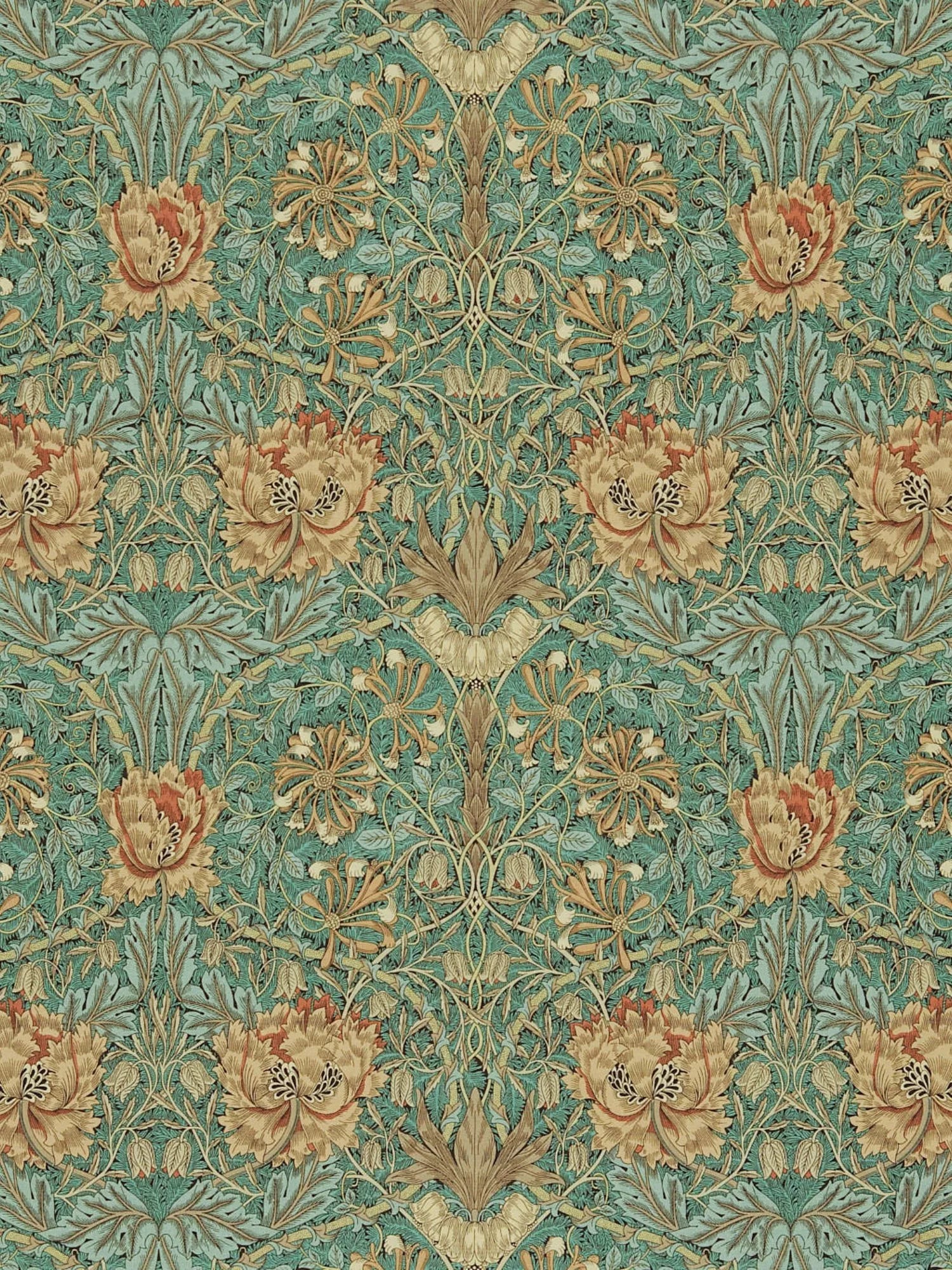 Morris & Co. Honeysuckle & Tulip Furnishing Fabric 137cm