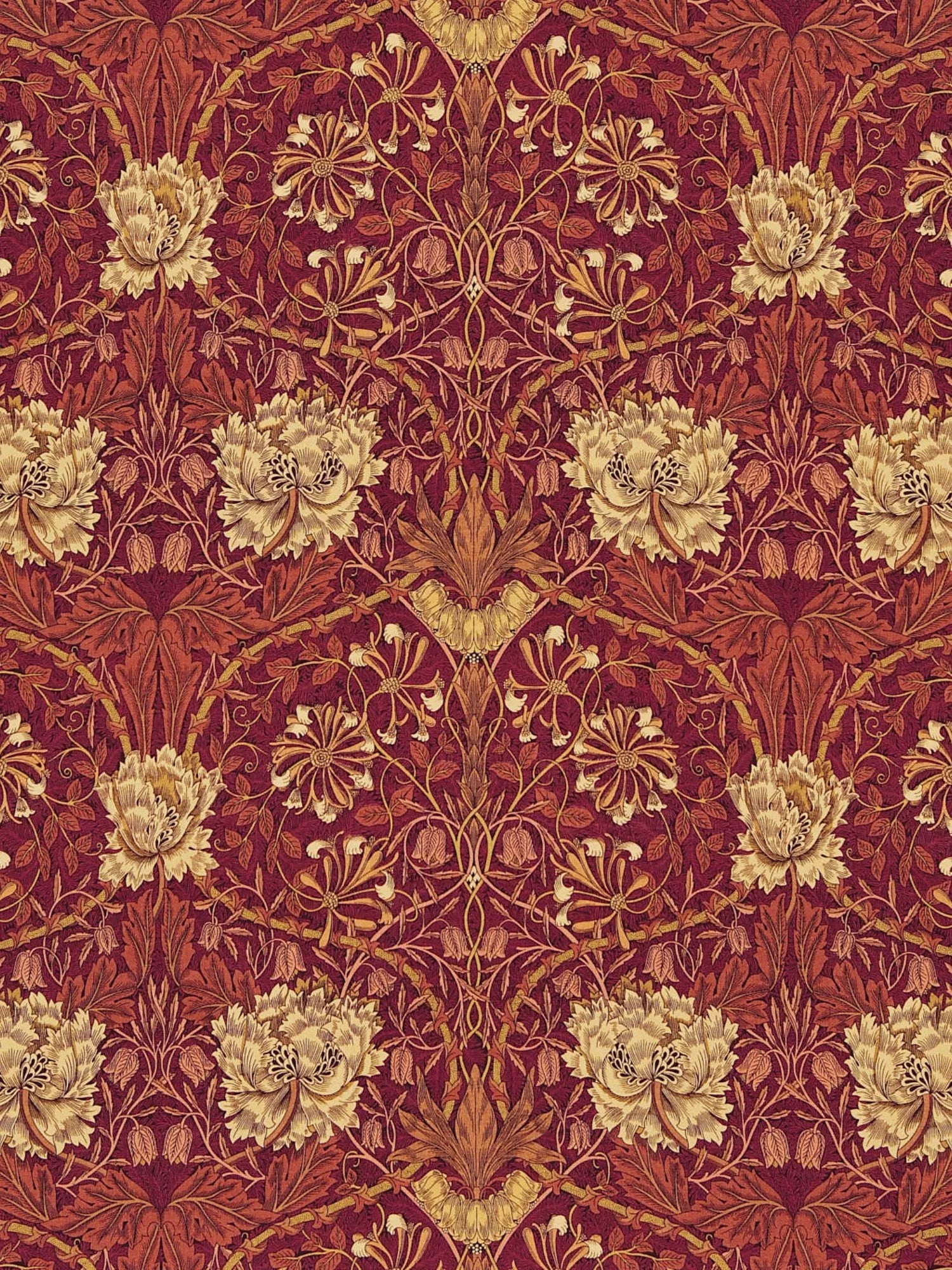Morris & Co. Honeysuckle & Tulip Furnishing Fabric 137cm