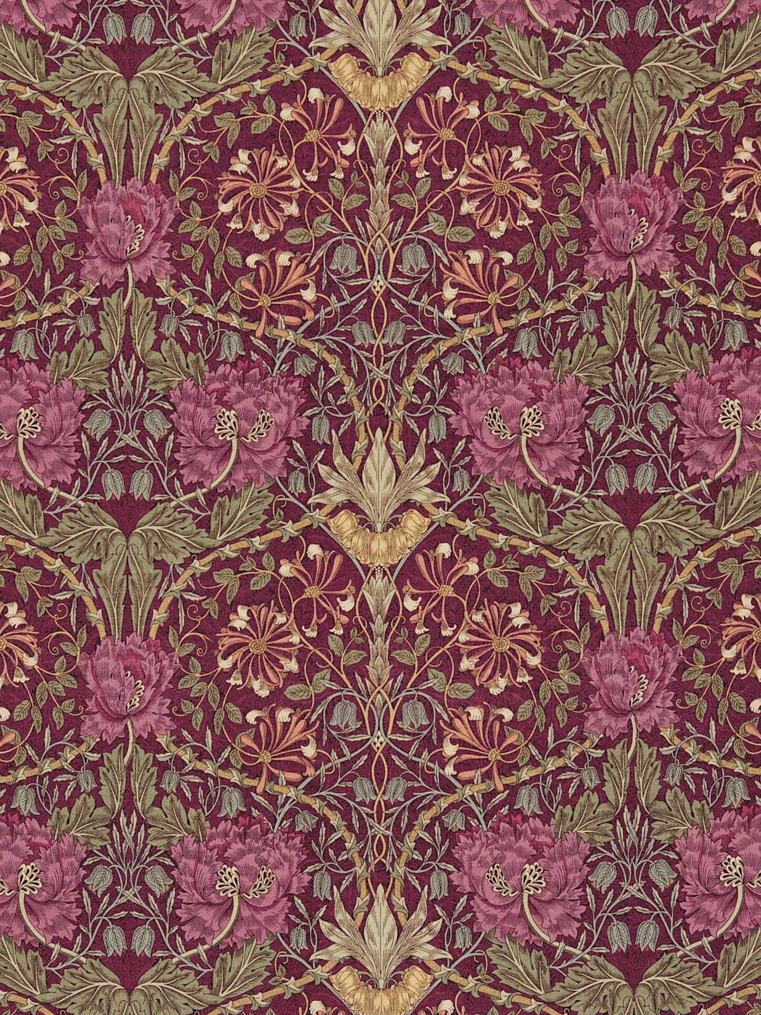Morris & Co. Honeysuckle & Tulip Furnishing Fabric 137cm