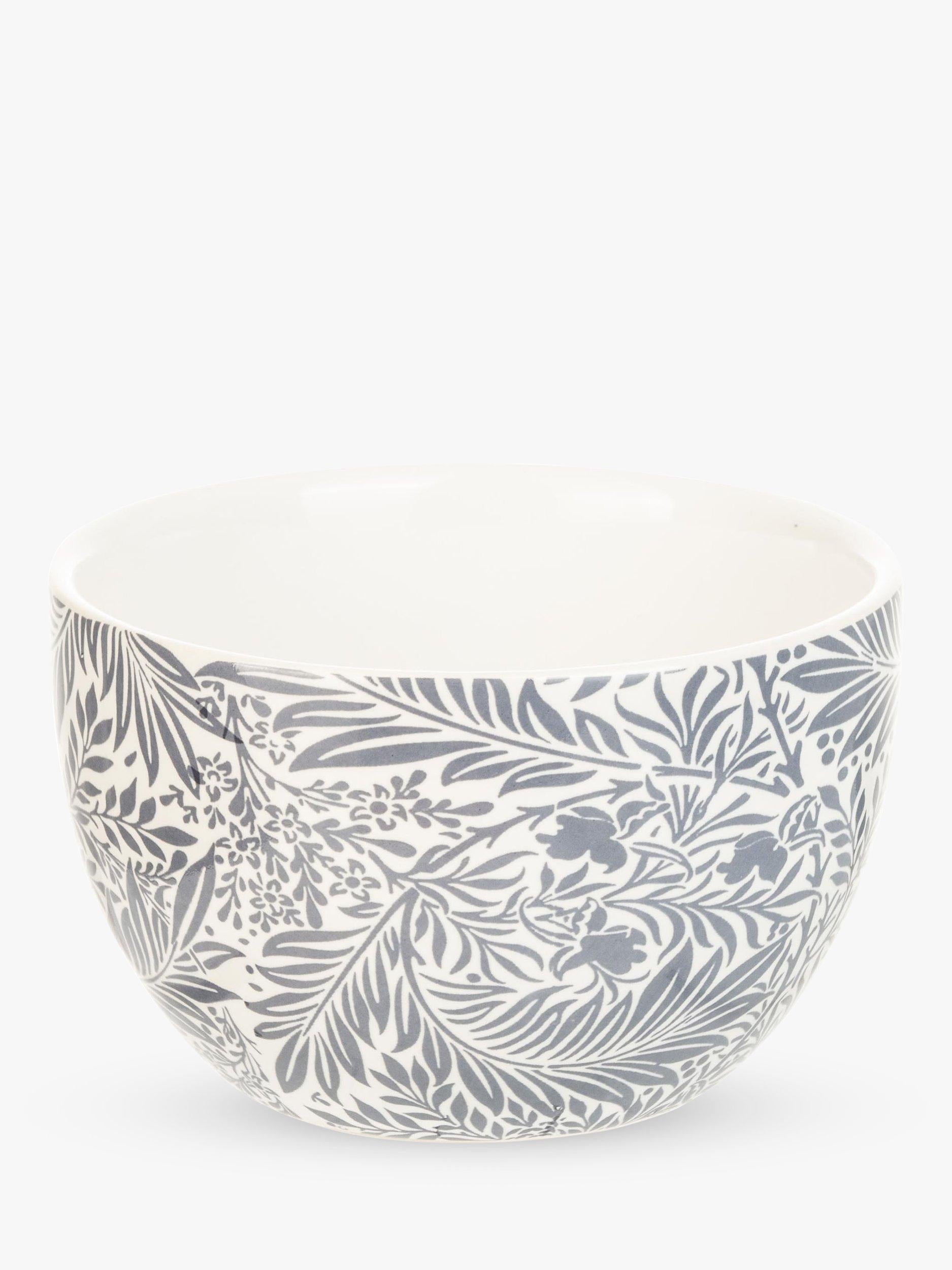 William Morris ceramic bowls set with mixed prints and beech tray (British brand)