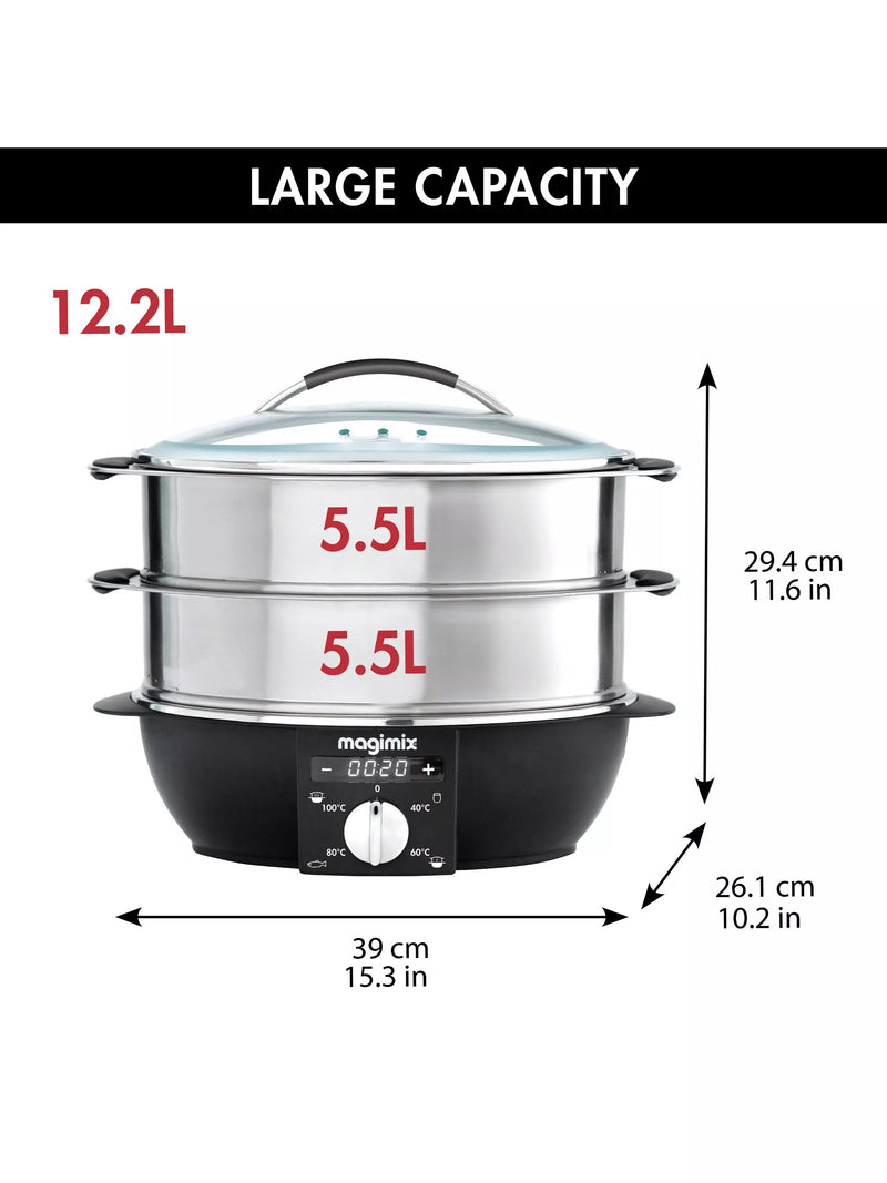 Magimix multifunctional steamer 12.2L black satin, UK version