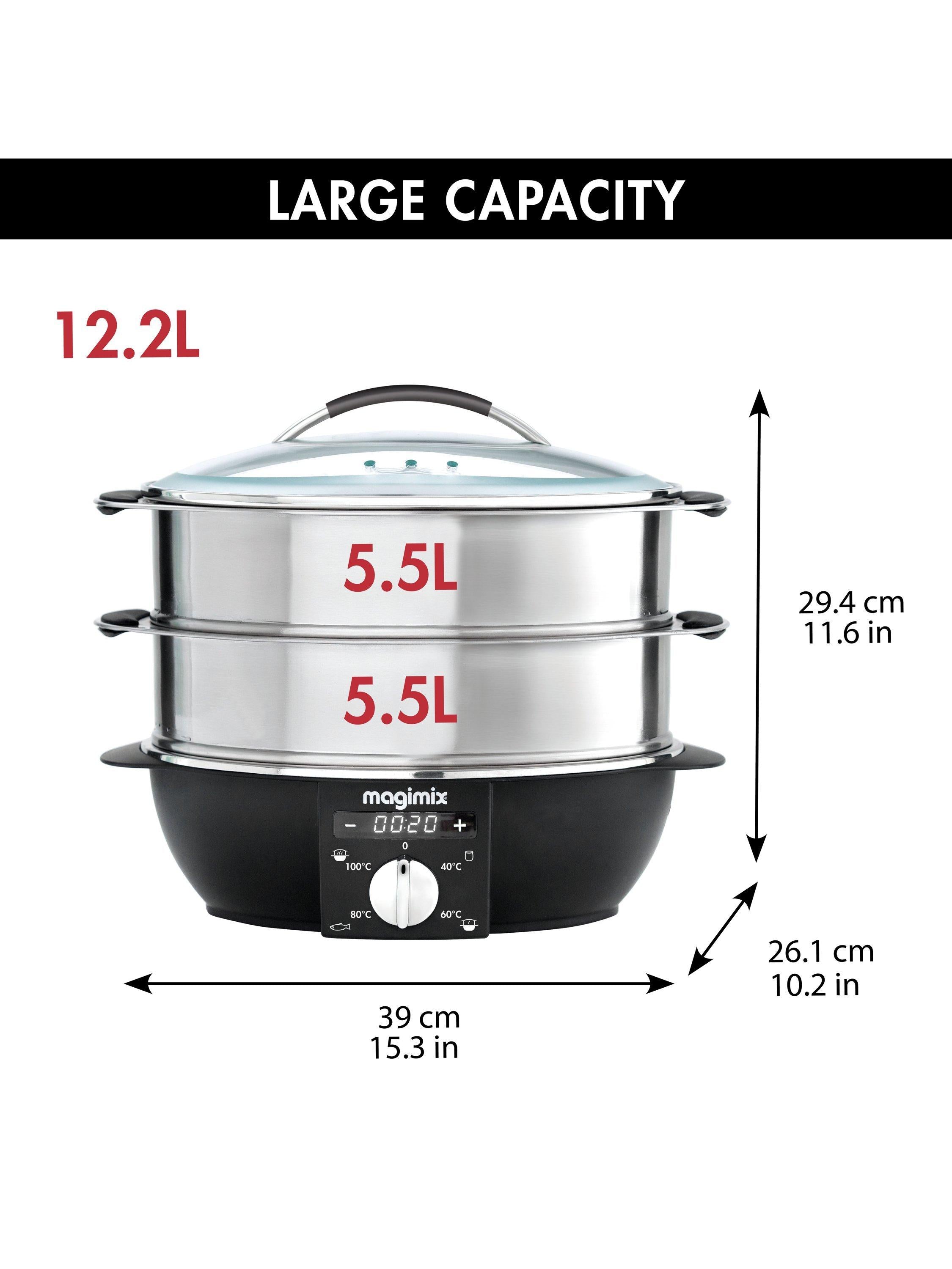 Magimix multifunctional steamer 12.2L black satin, UK version