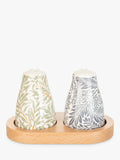 William Morris Print Salt & Pepper Set with Wooden Base, FSC-Certified (Beech Wood)