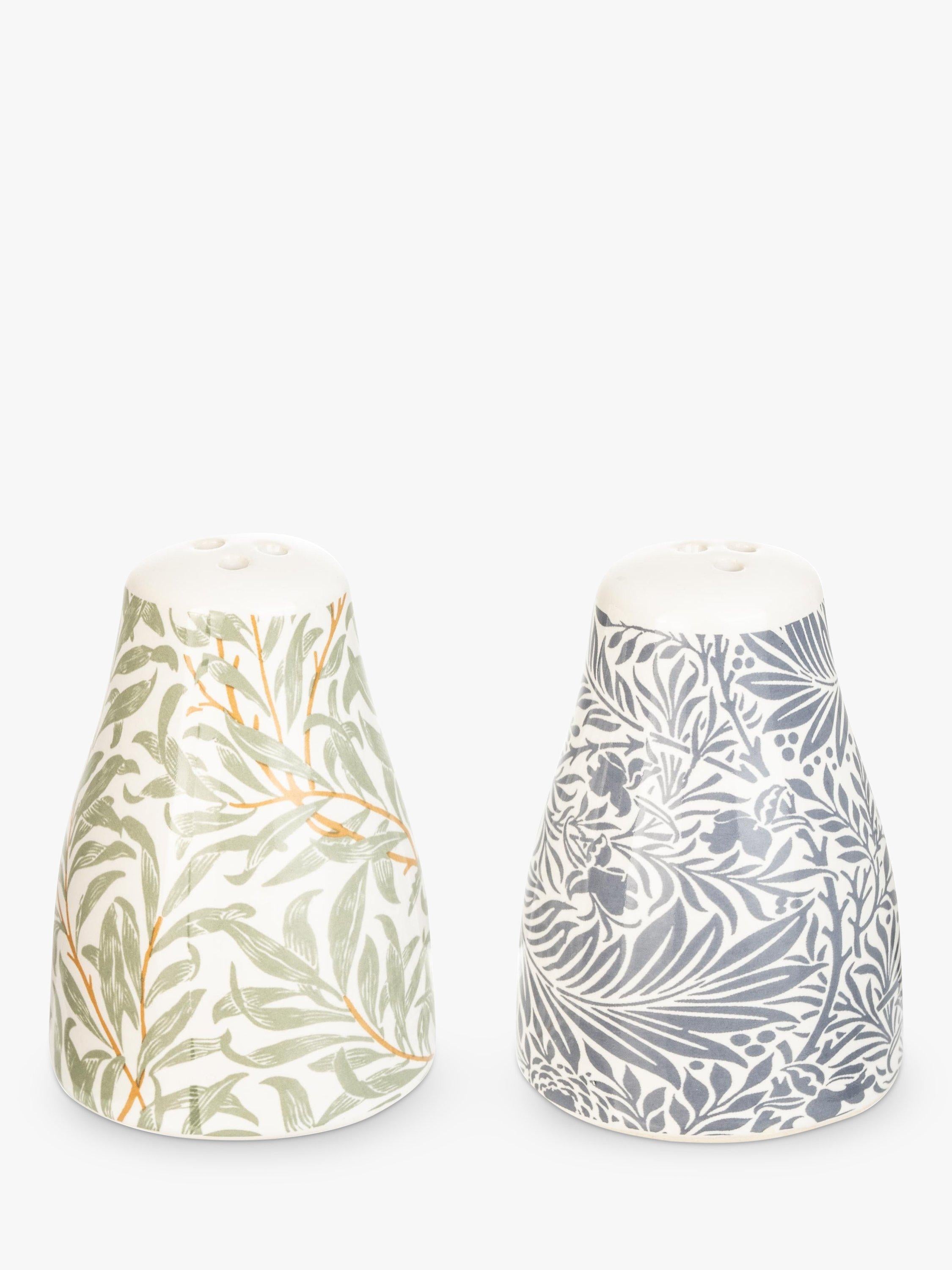 William Morris Print Salt & Pepper Set with Wooden Base, FSC-Certified (Beech Wood)