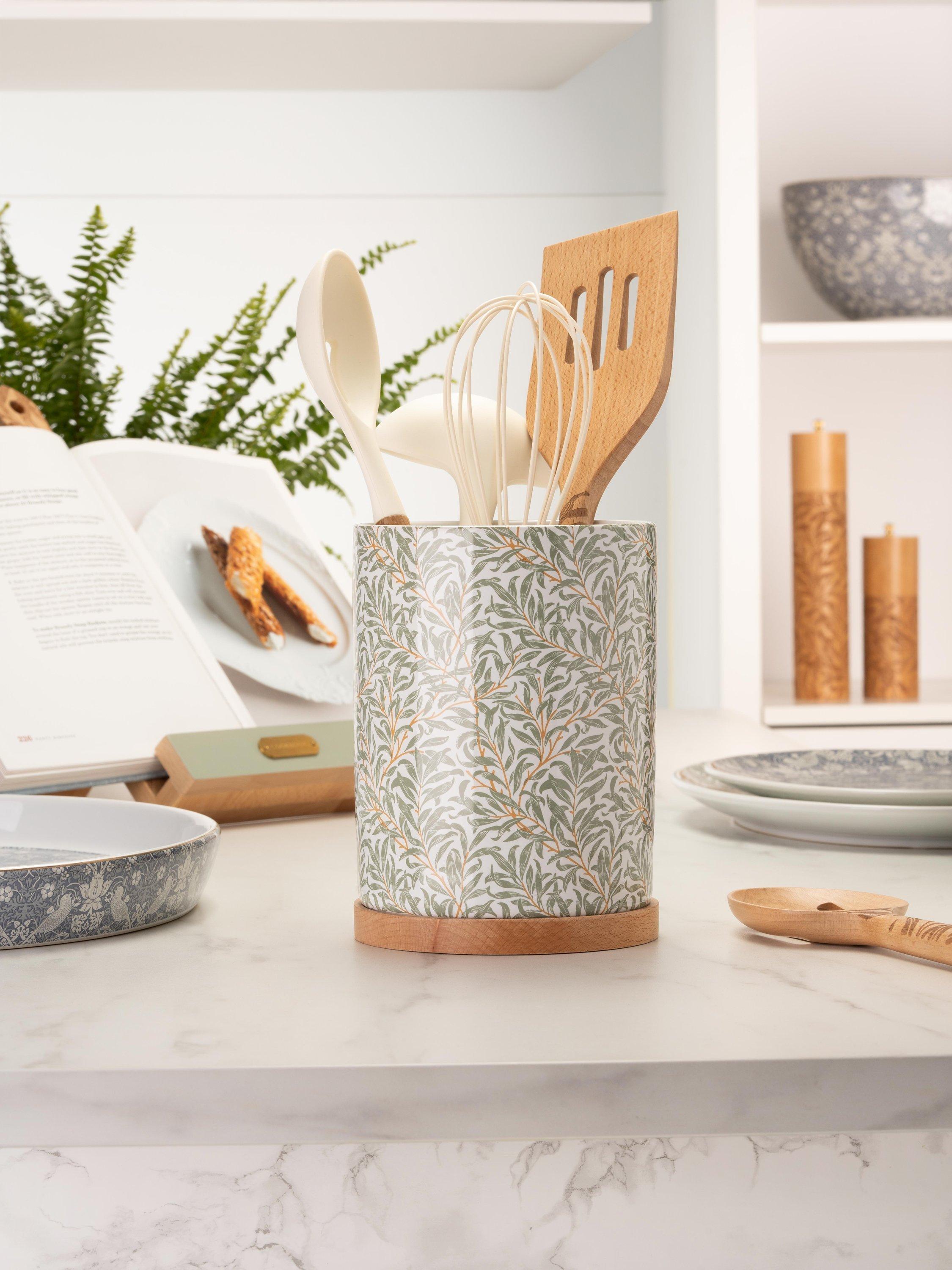 William Morris Willow Bough stoneware utensil jar (British brand)