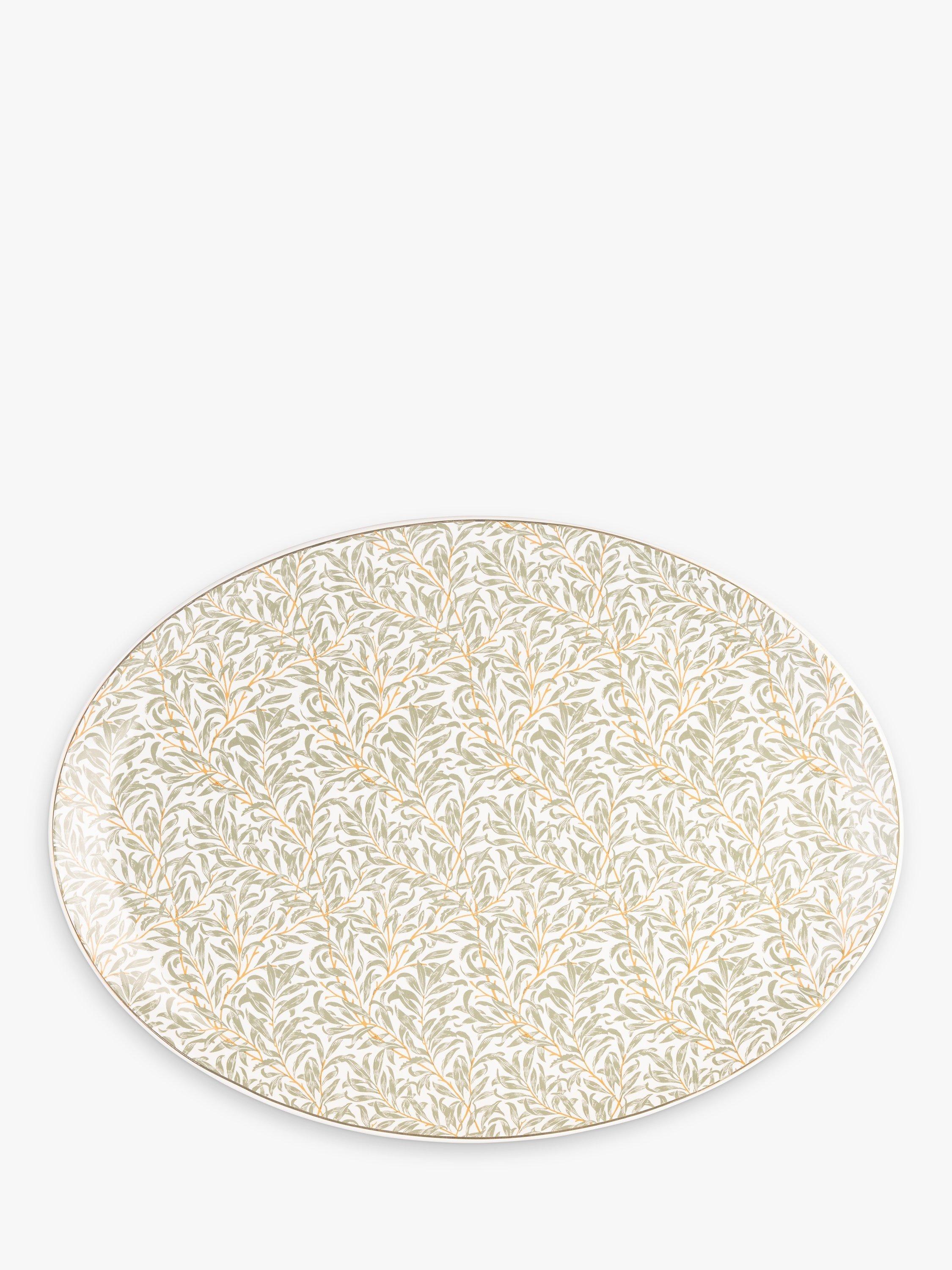 William Morris green oval stoneware serving platters set of 2 40cm (British brand)