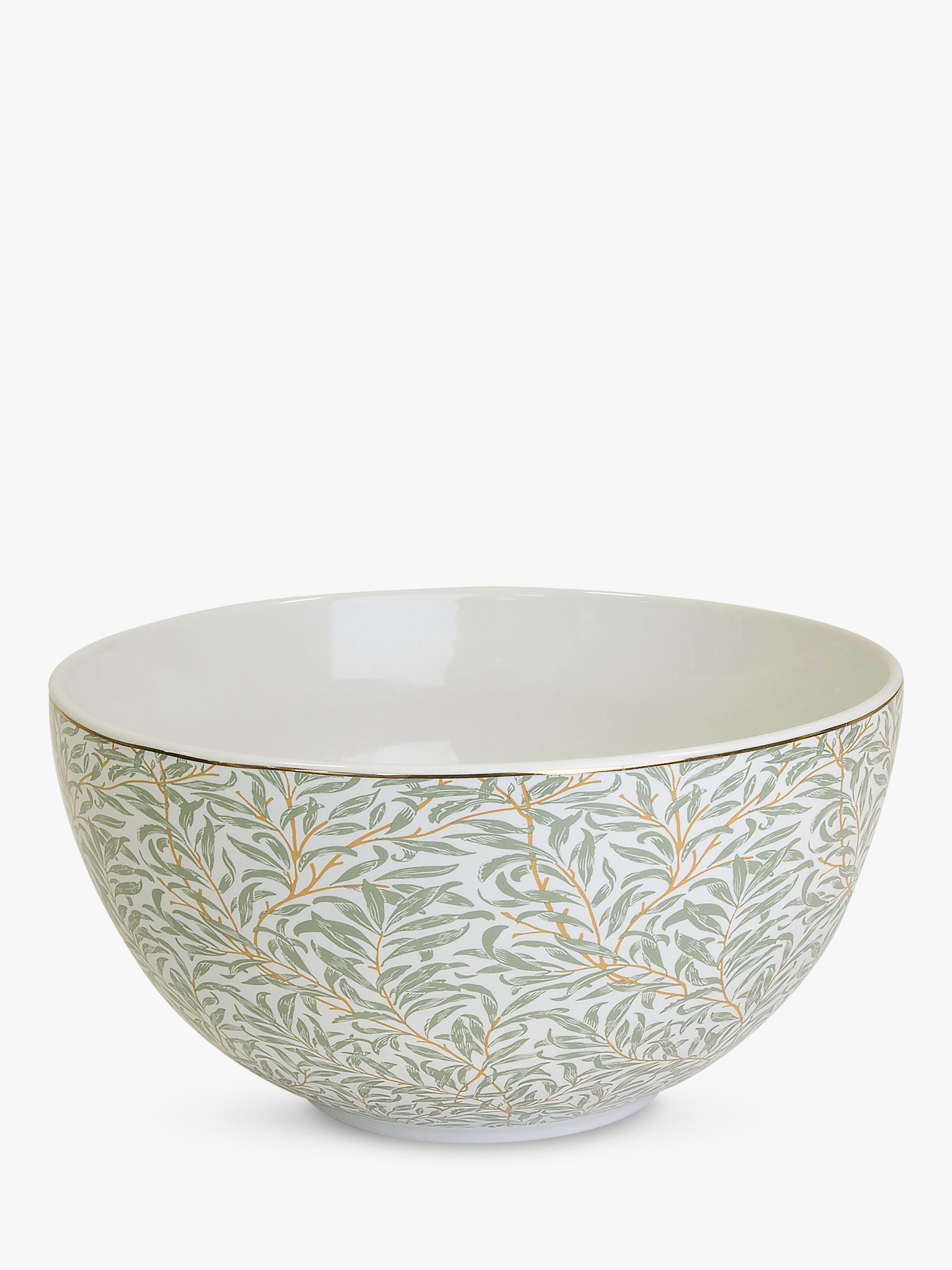 William Morris stoneware serving bowl with Willow Boughs pattern, 26.5cm, green (British brand)