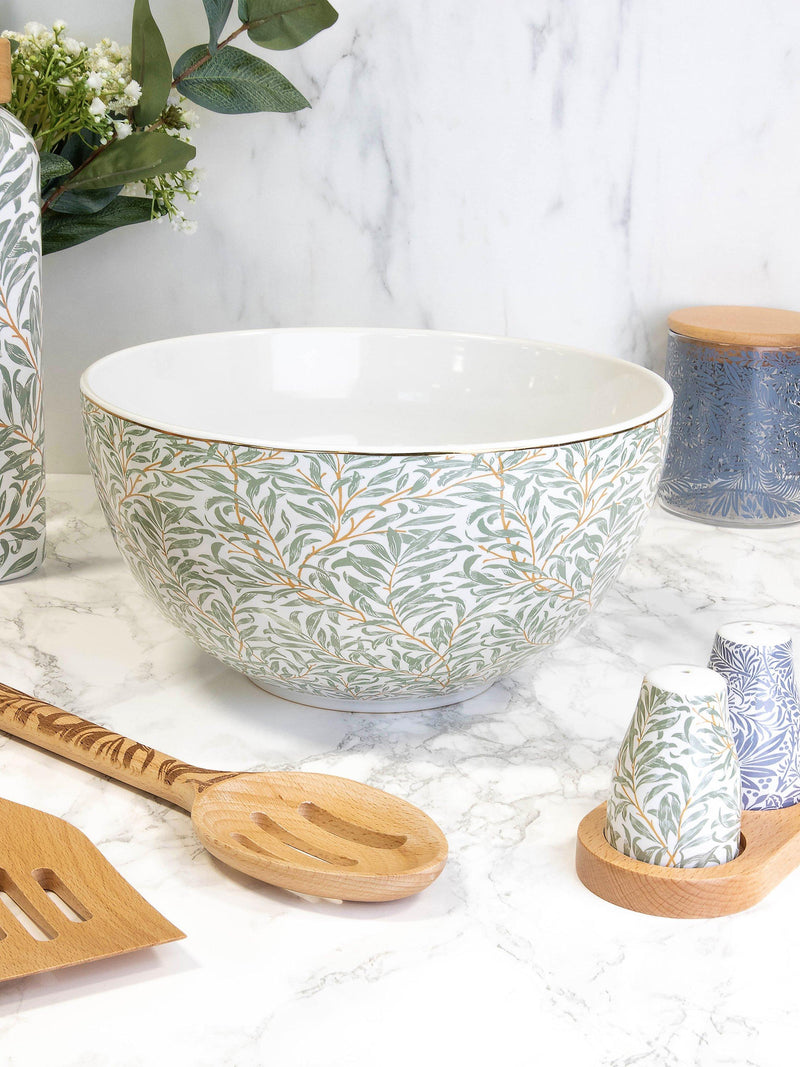 William Morris stoneware serving bowl with Willow Boughs pattern, 26.5cm, green (British brand)