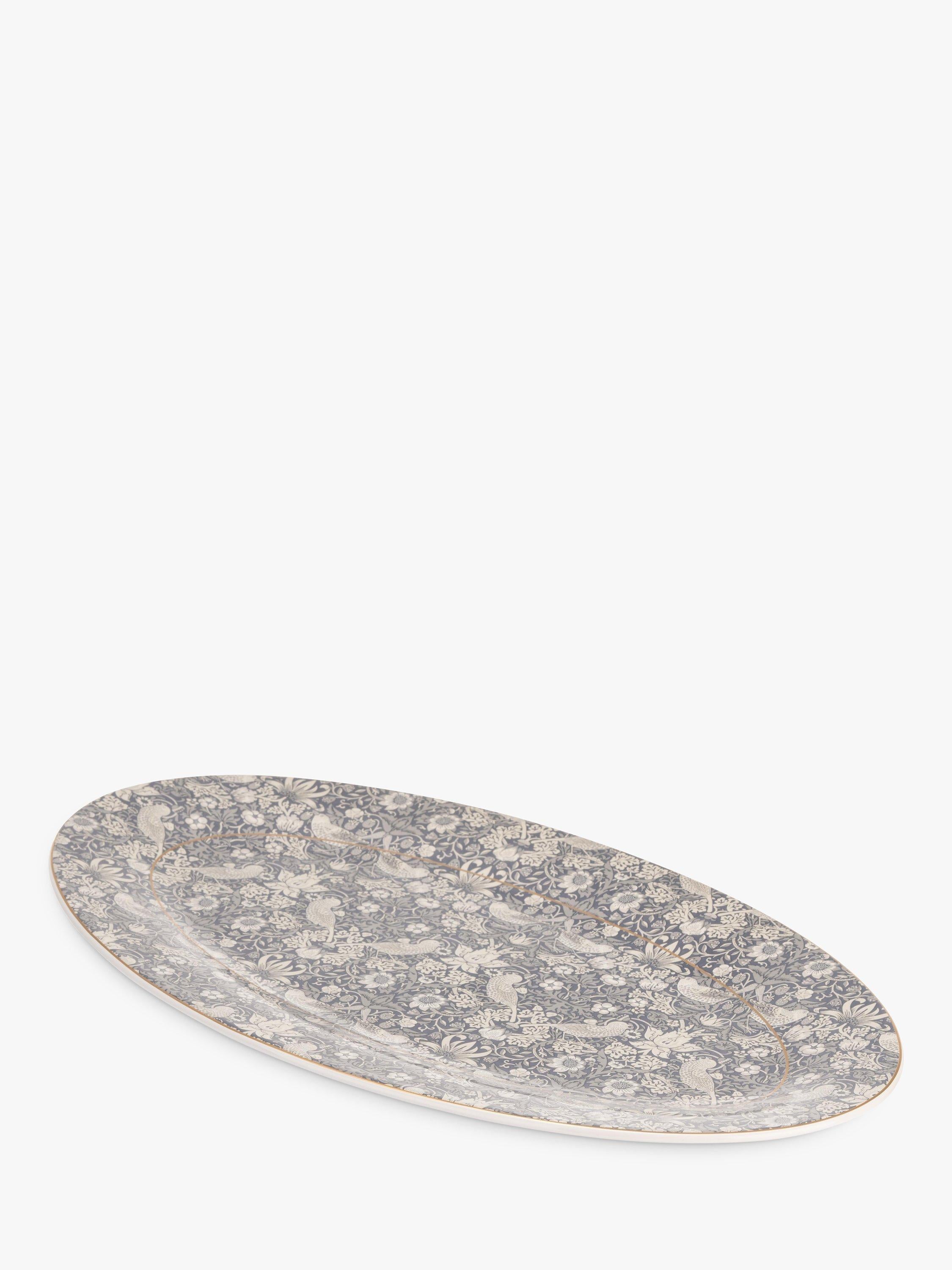 William Morris oval stoneware serving platter Blue 45.5cm (British brand)