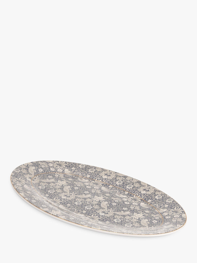 William Morris oval stoneware serving platter Blue 45.5cm (British brand)
