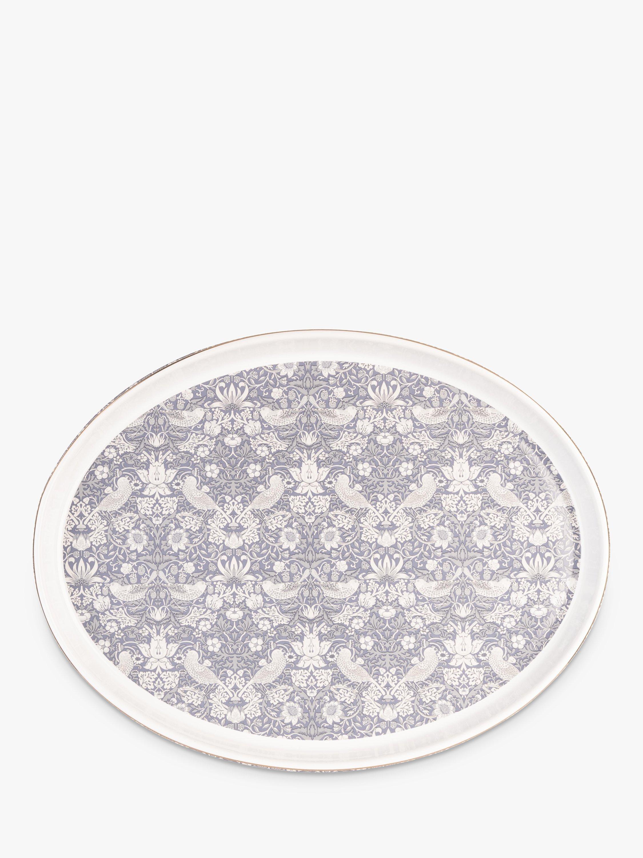 William Morris oval stoneware roaster 40cm in blue and white (British brand)