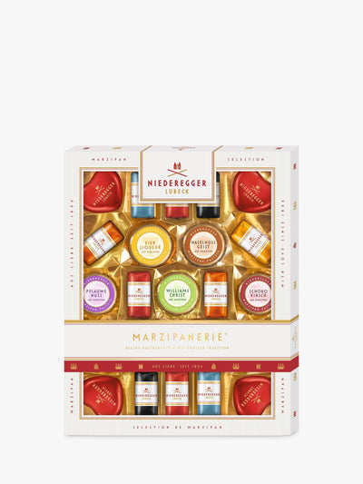 Assortierte Marzipan-Geschenkbox mit Minibroten und Schokoladenherzen, 298g