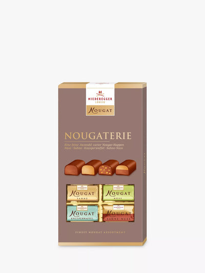 Assortert Nougat Sjokolade Gaveeske med Fire Smaker, 200g