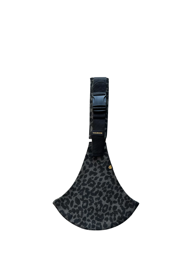 Wildride toddler hip carrier in grey leopard print, up to 20kg (British brand)