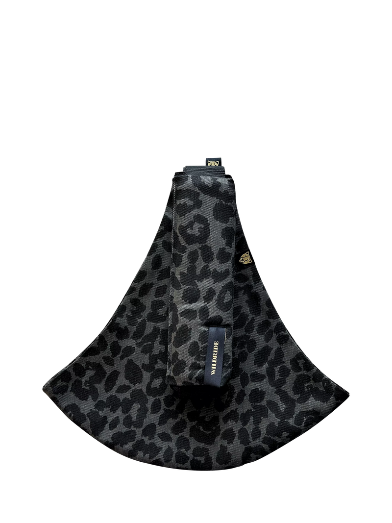Wildride toddler hip carrier in grey leopard print, up to 20kg (British brand)