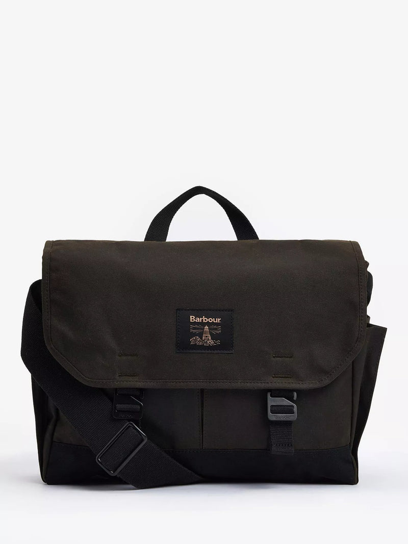 Barbour Field Wax messenger bag in Olive - British brand