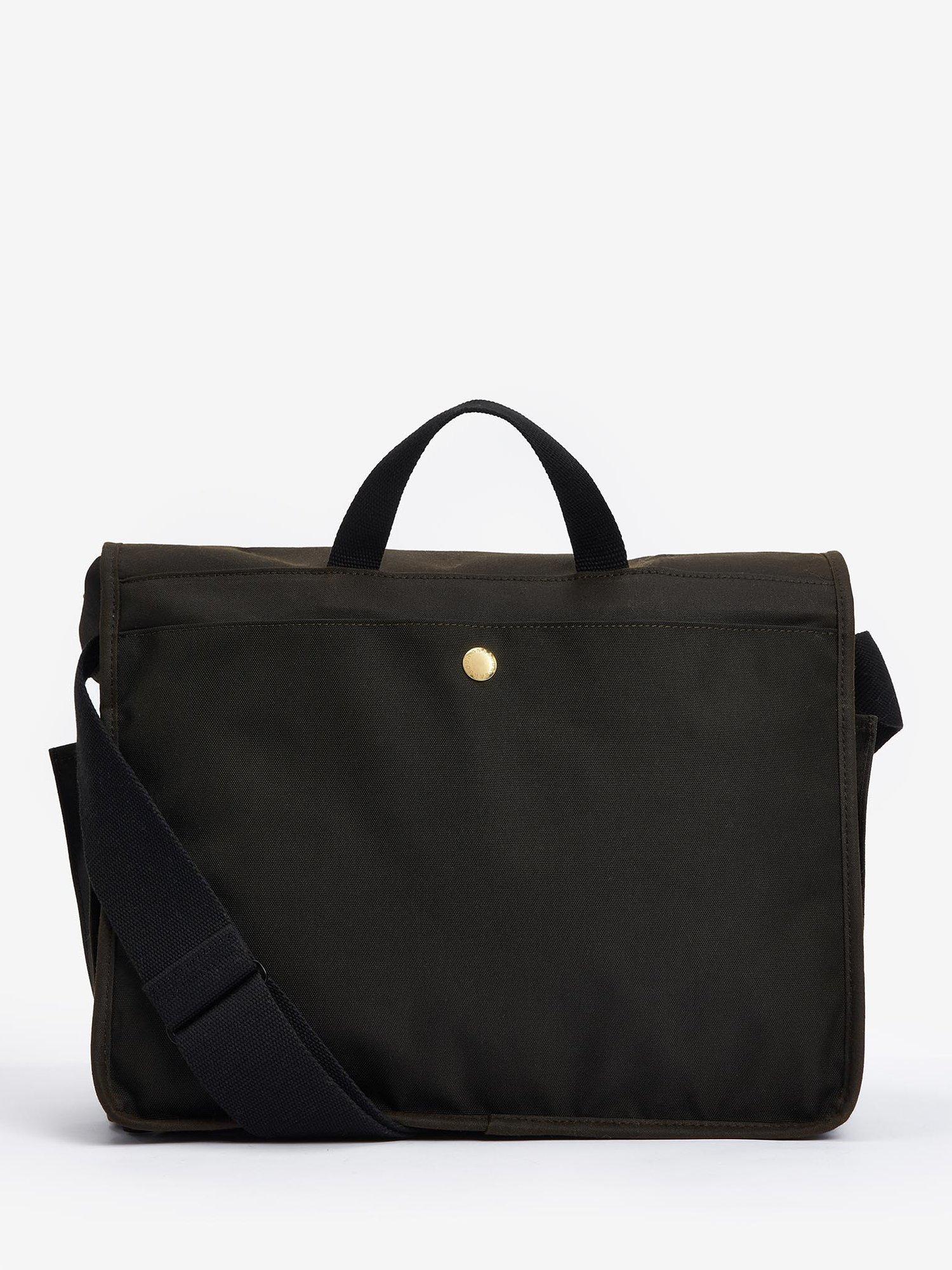 Barbour Field Wax messenger bag in Olive - British brand