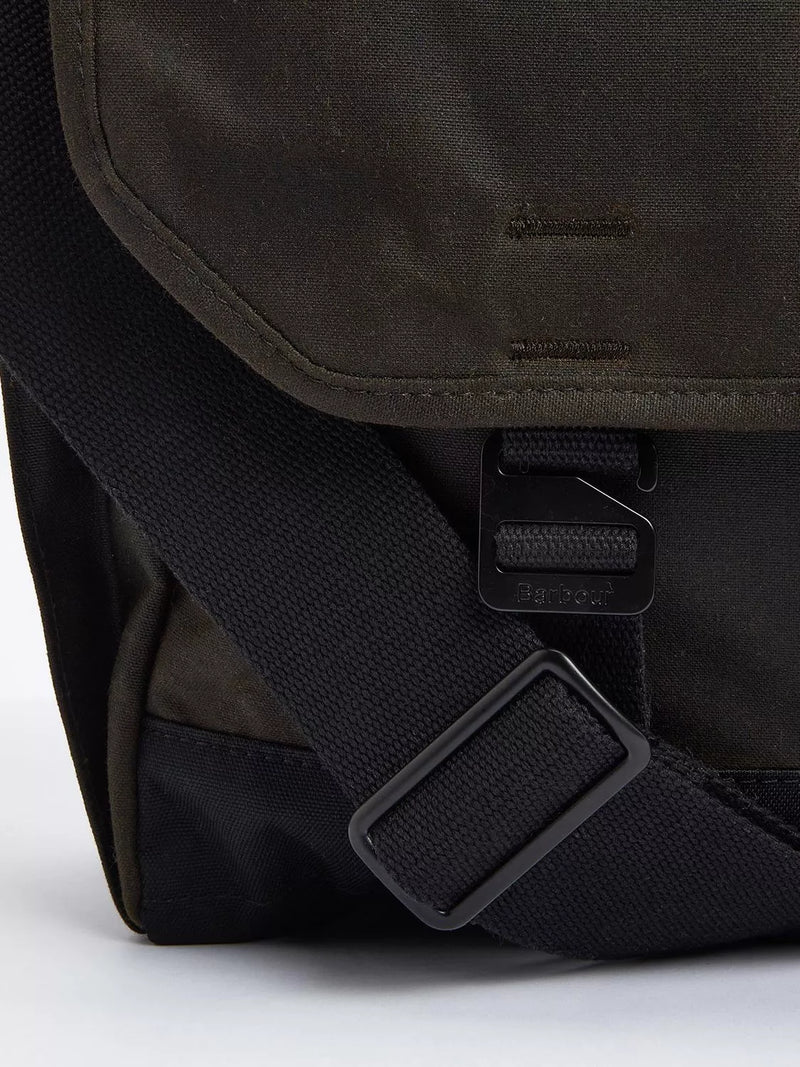 Barbour Field Wax messenger bag in Olive - British brand