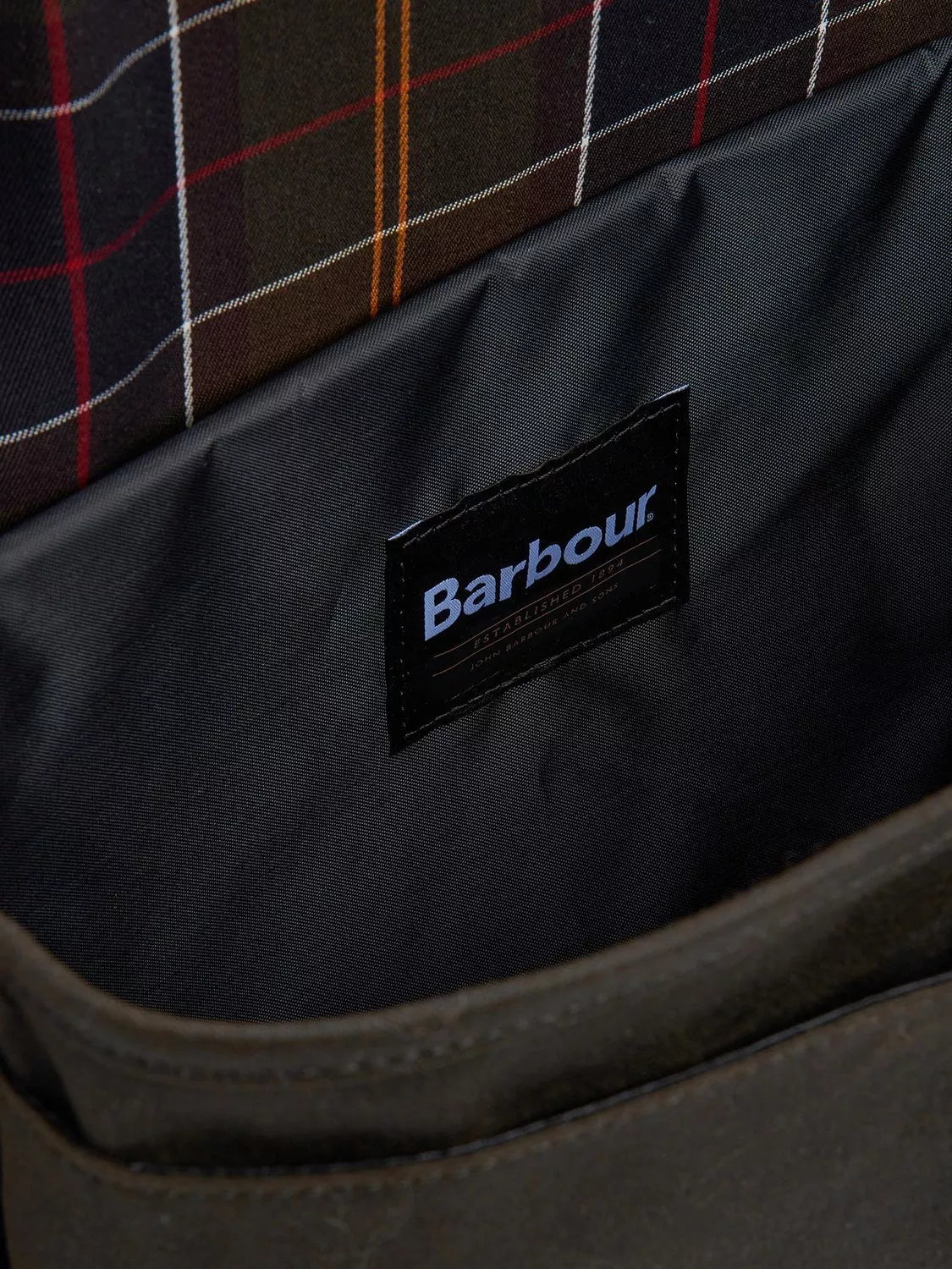 Barbour Field Wax messenger bag in Olive - British brand