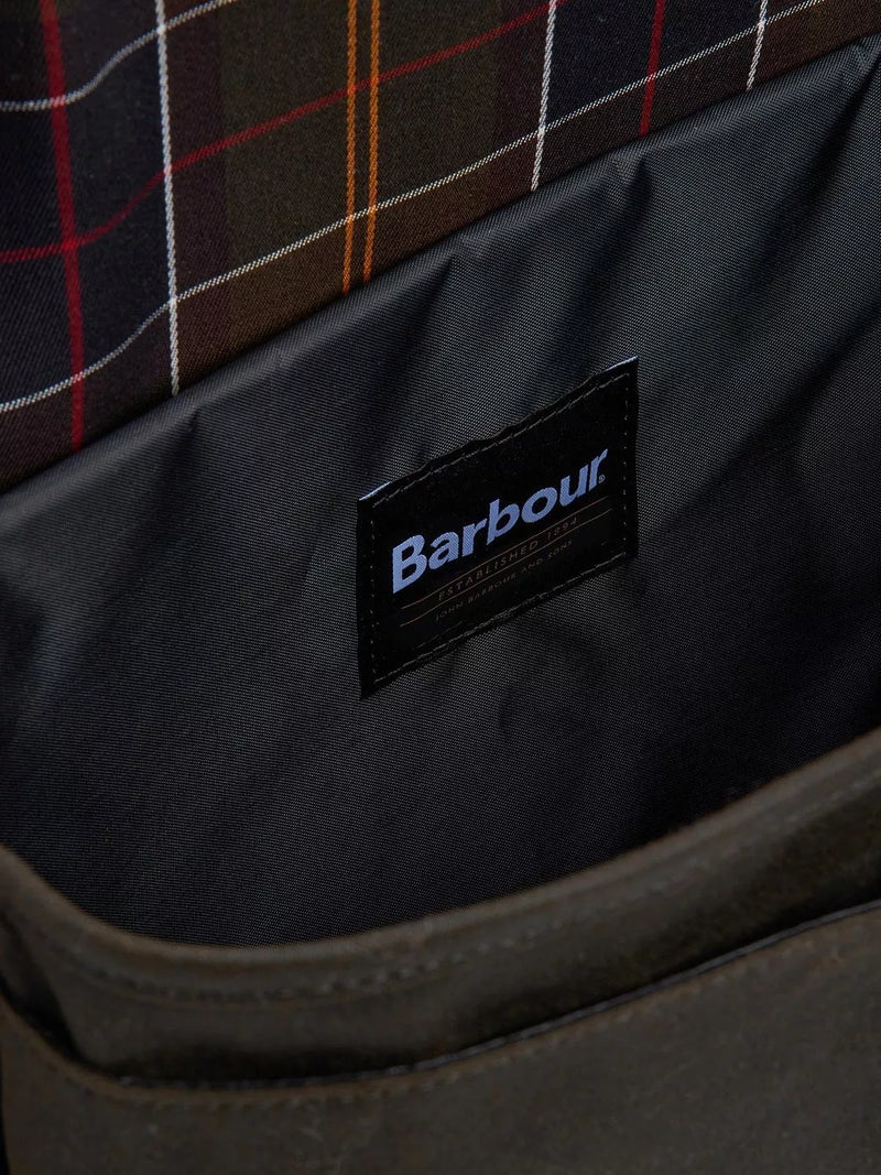 Barbour Field Wax messenger bag in Olive - British brand