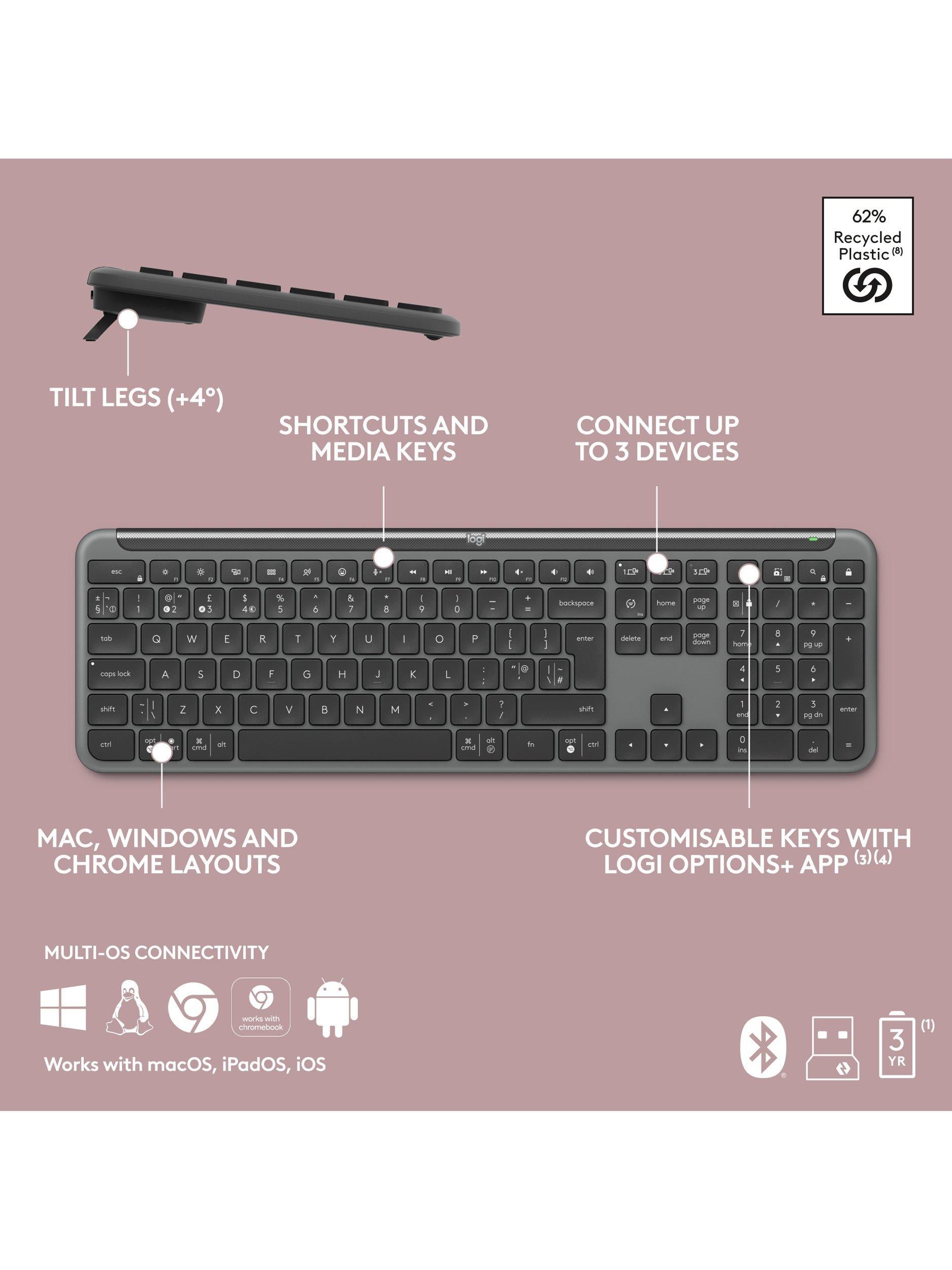 Logitech MK950 Signature Slim keyboard and mouse combo - British product