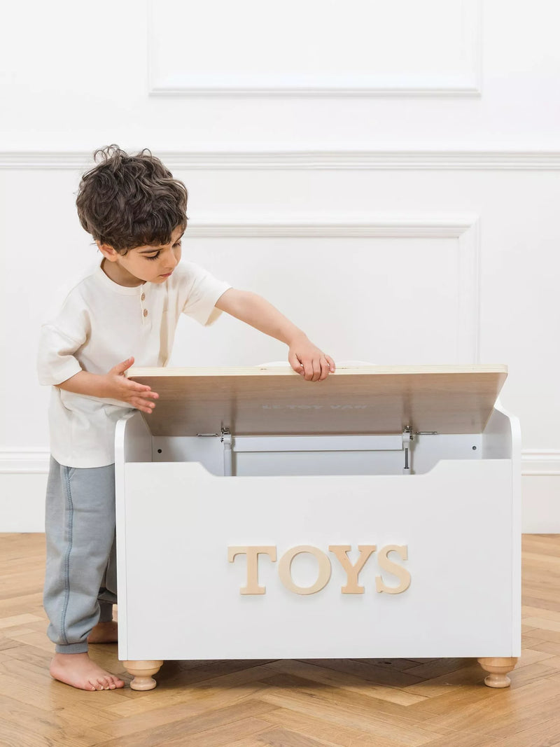 Le Toy Van white wooden toy chest - British product