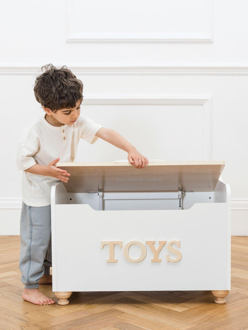 Le Toy Van white wooden toy chest - British product