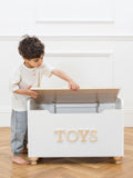 Le Toy Van white wooden toy chest - British product