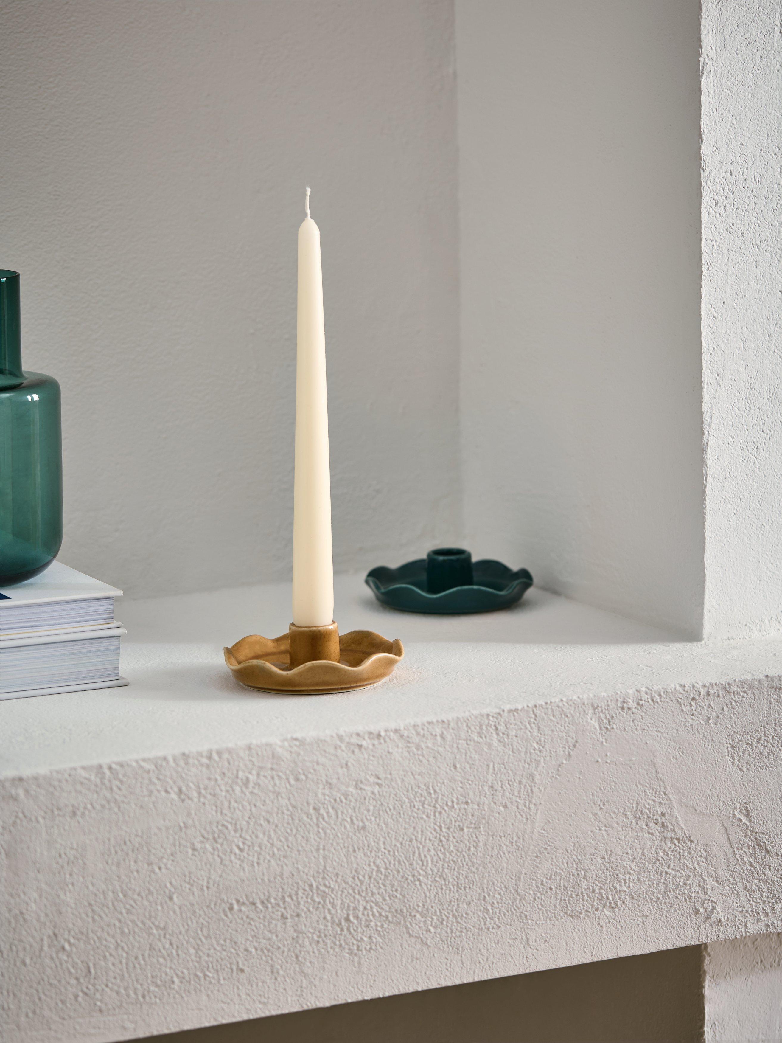 John Lewis scallop stoneware candle holder design, UK version