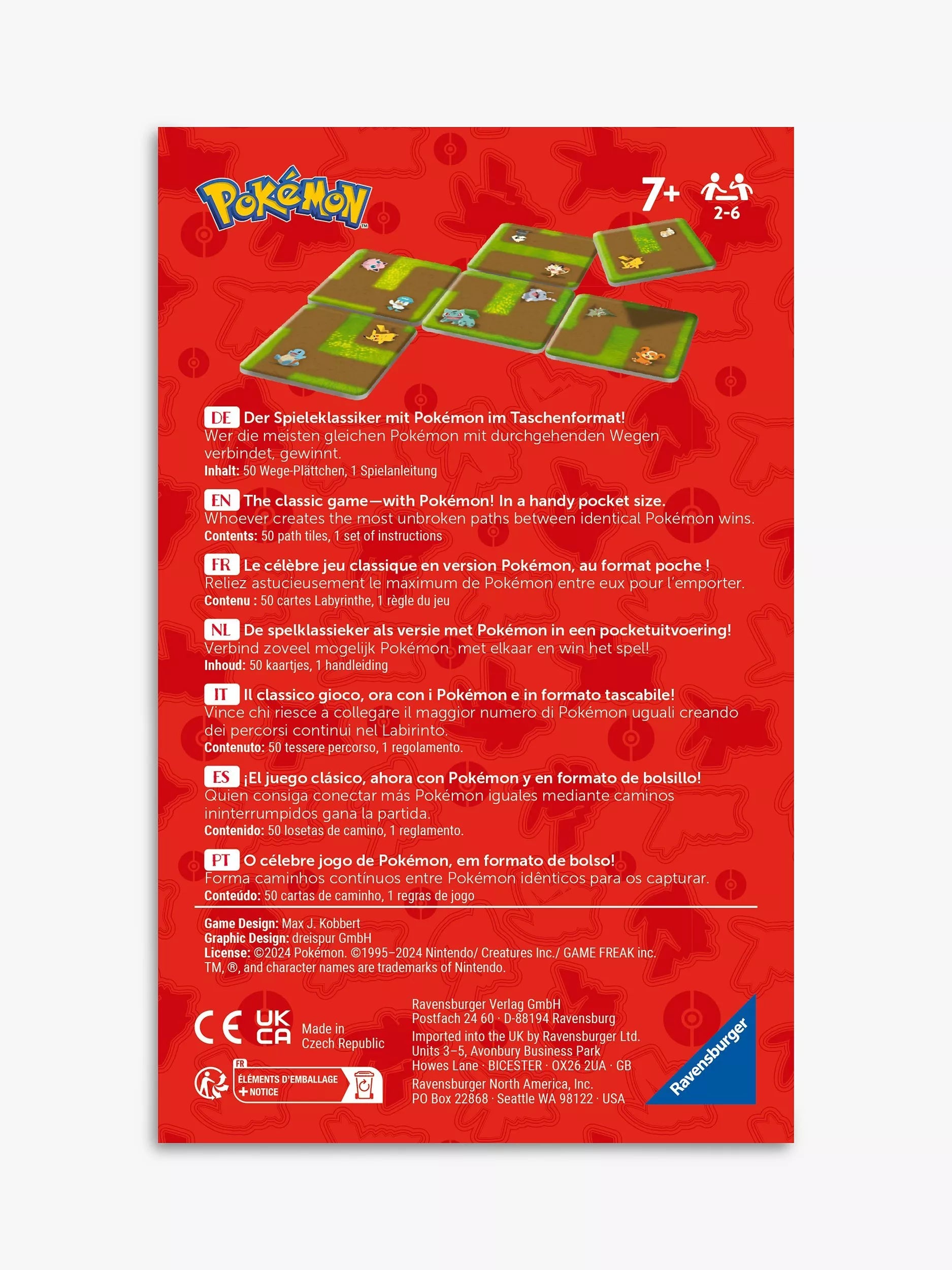 Ravensburger Pokémon Labyrinth Connect board game - British product