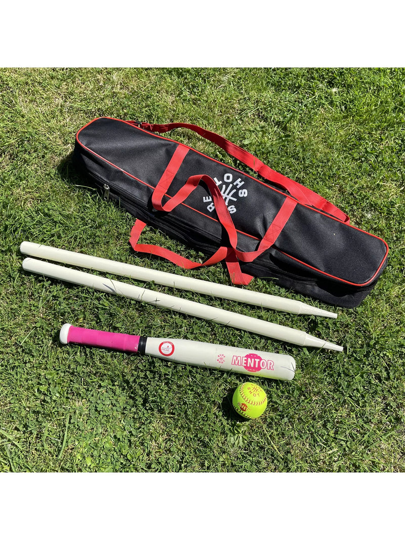 Sure Shot rounders set with bat, ball, and posts (British brand)