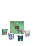 Sara Miller fine china mugs with 22ct gold detailing, set of 4, 344ml (British brand)