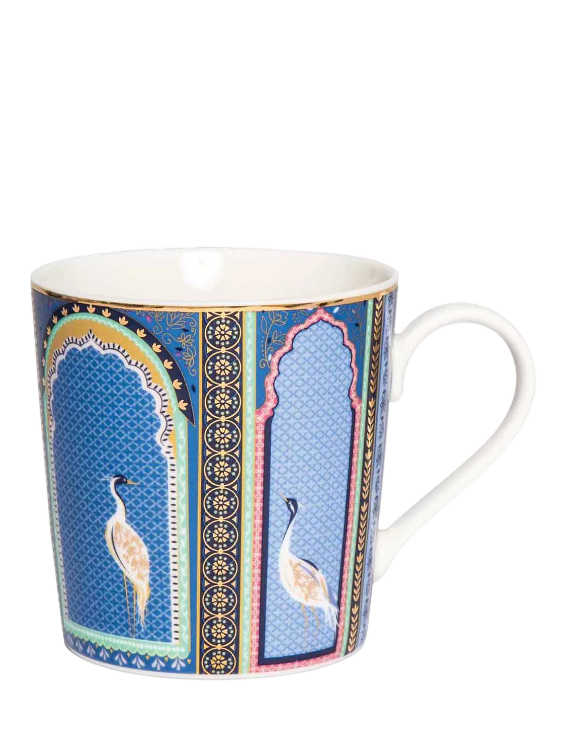 Sara Miller fine china mugs with 22ct gold detailing, set of 4, 344ml (British brand)
