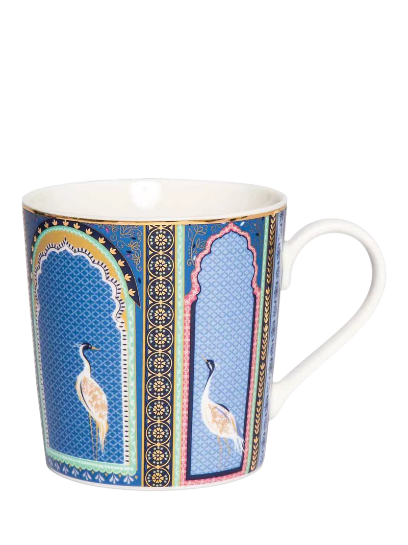 Sara Miller fine china mugs with 22ct gold detailing, set of 4, 344ml (British brand)