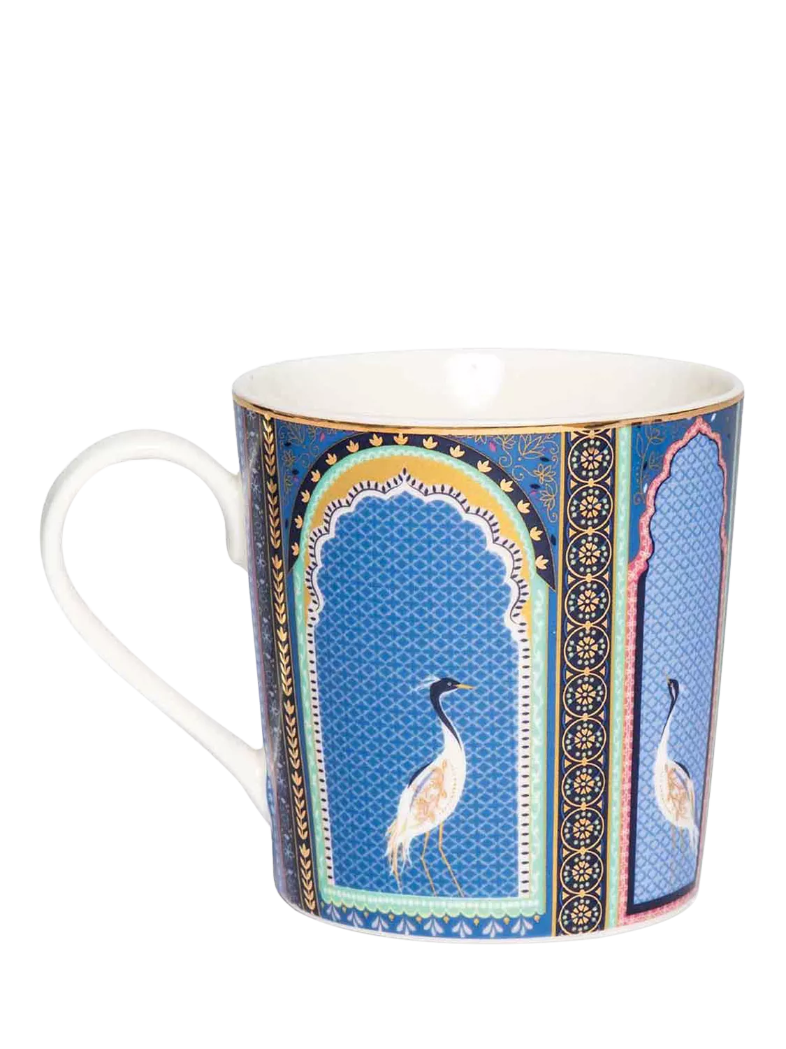 Sara Miller fine china mugs with 22ct gold detailing, set of 4, 344ml (British brand)