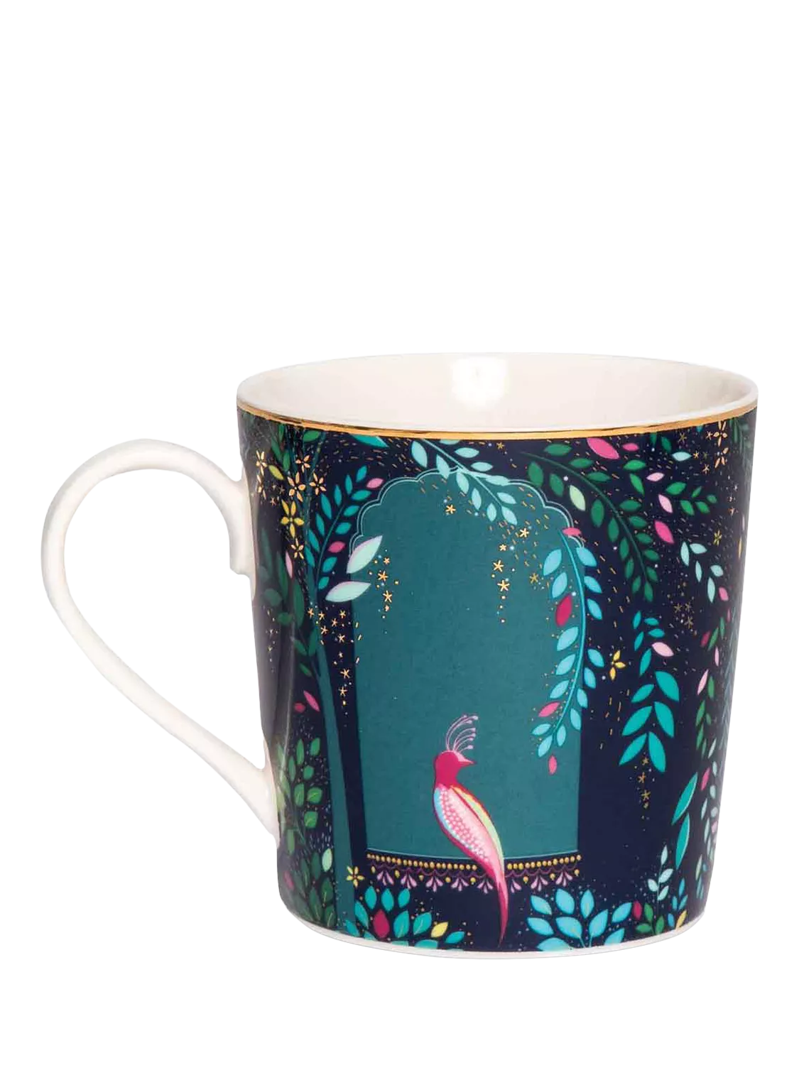 Sara Miller fine china mugs with 22ct gold detailing, set of 4, 344ml (British brand)
