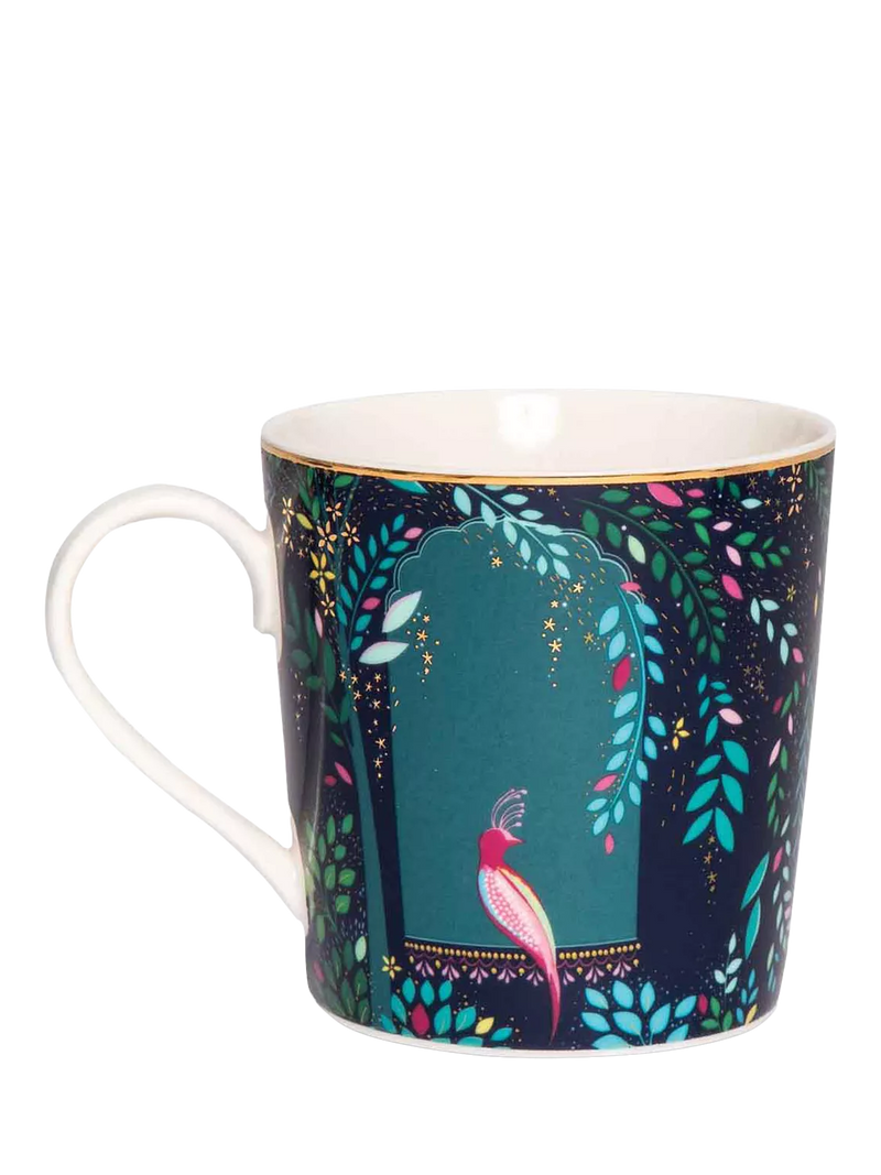 Sara Miller fine china mugs with 22ct gold detailing, set of 4, 344ml (British brand)