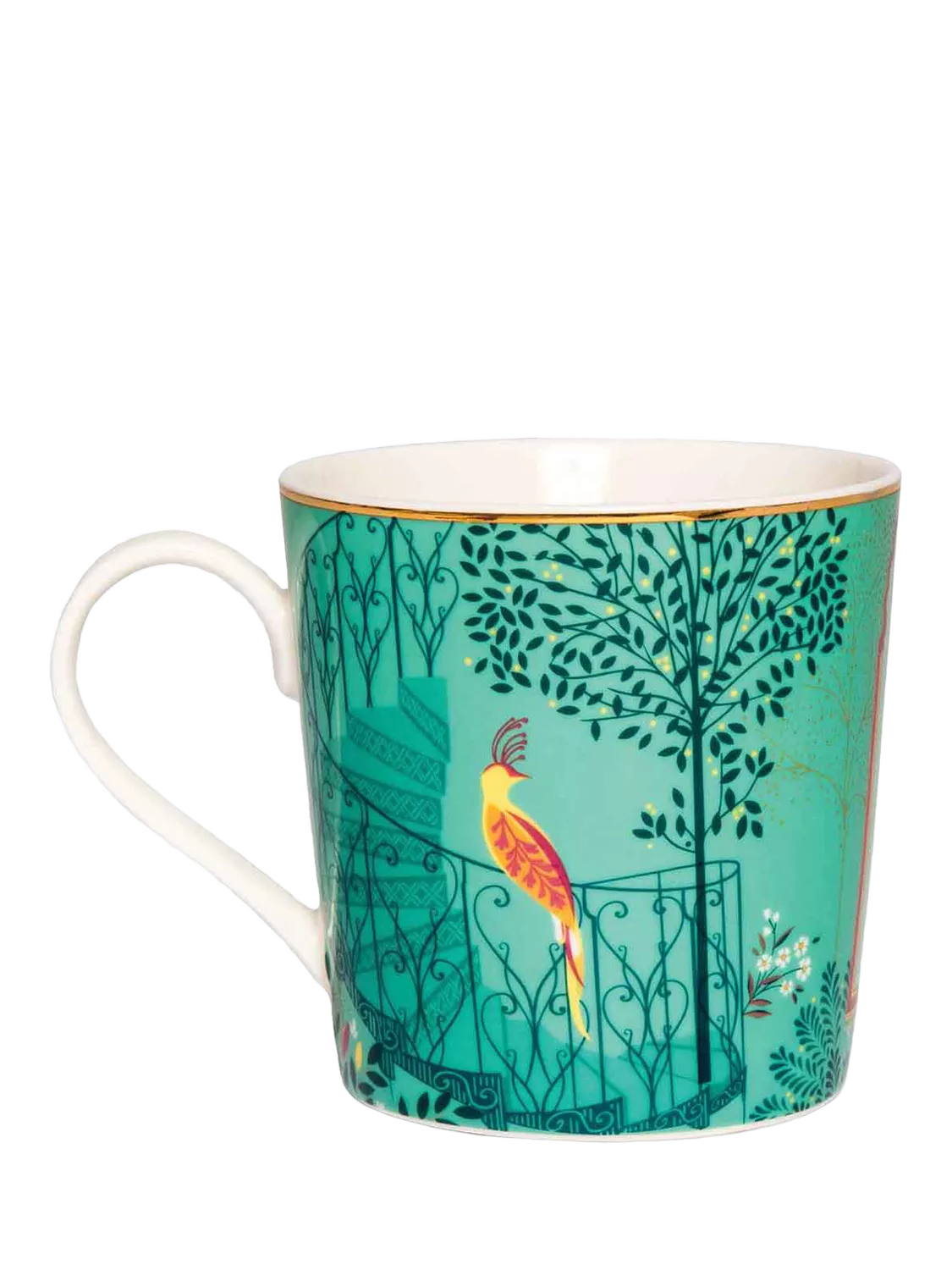 Sara Miller fine china mugs with 22ct gold detailing, set of 4, 344ml (British brand)