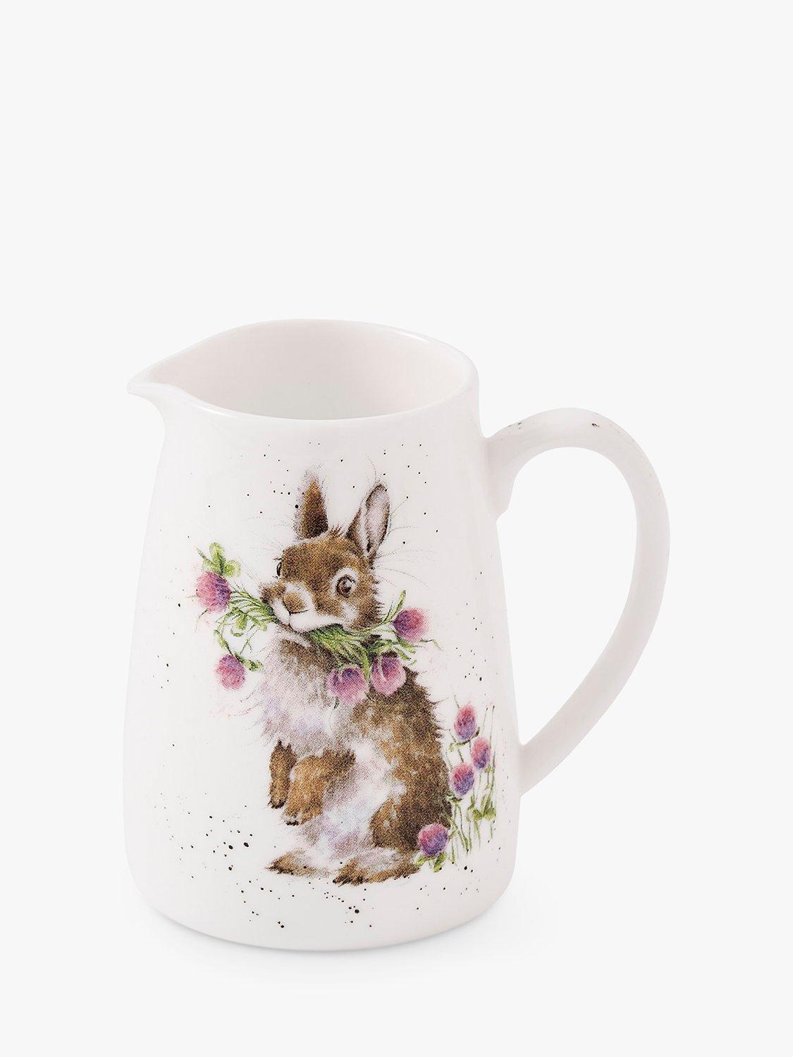 Wrendale Designs fine china posy jug with rabbit illustration 125ml (British brand)