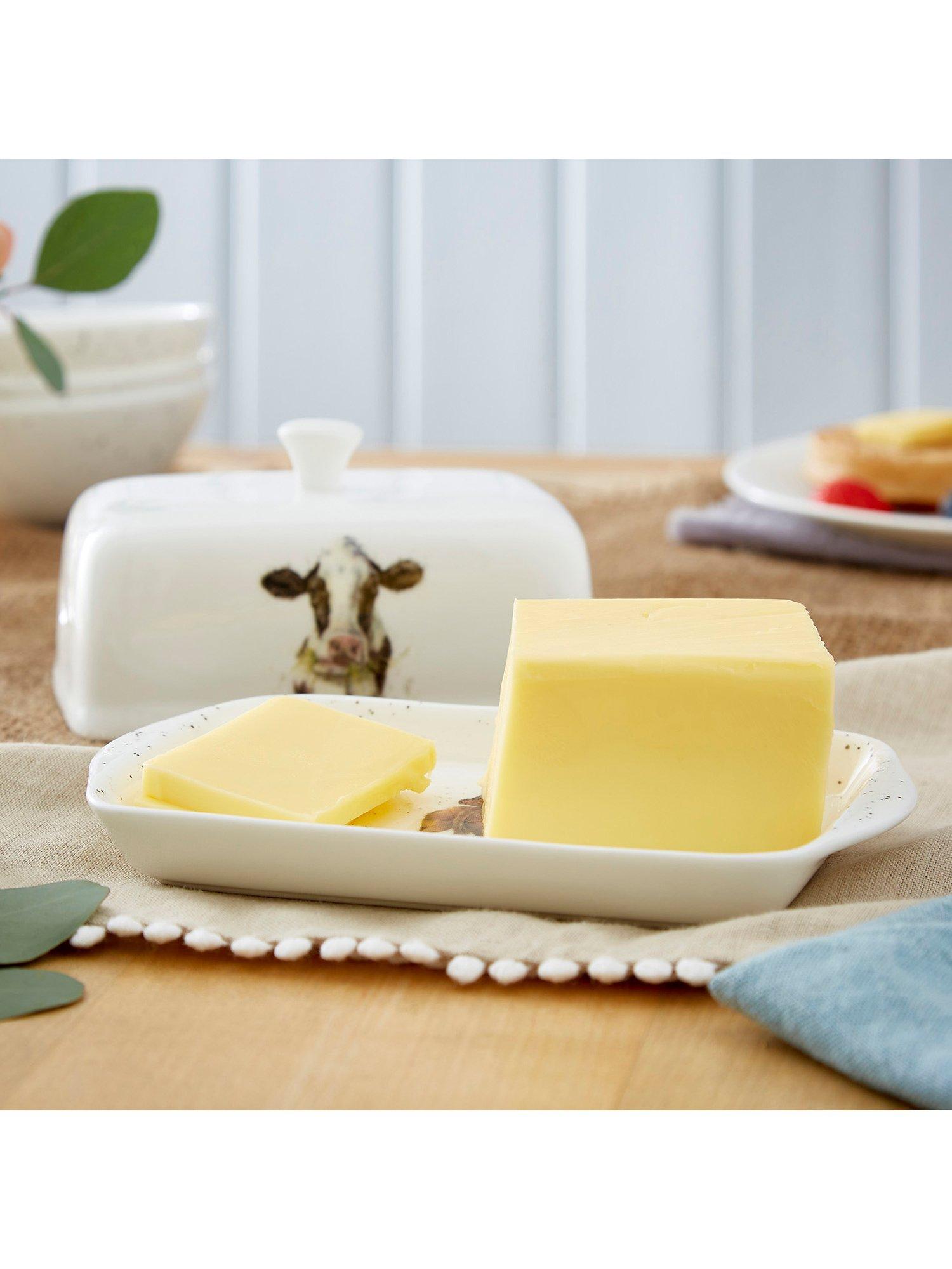 Wrendale Designs Mooo Cow bone china butter dish (British brand)