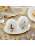Wrendale Designs duck-themed fine bone china salt and pepper shaker set with oval tray (British brand)