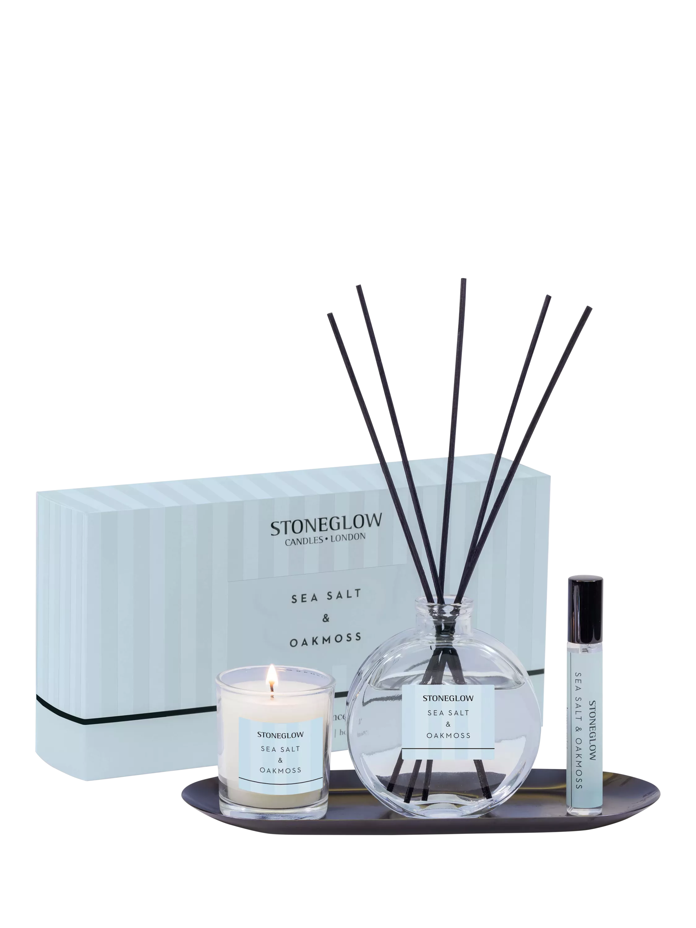 Stoneglow home fragrance gift set Sea Salt & Oakmoss - British product