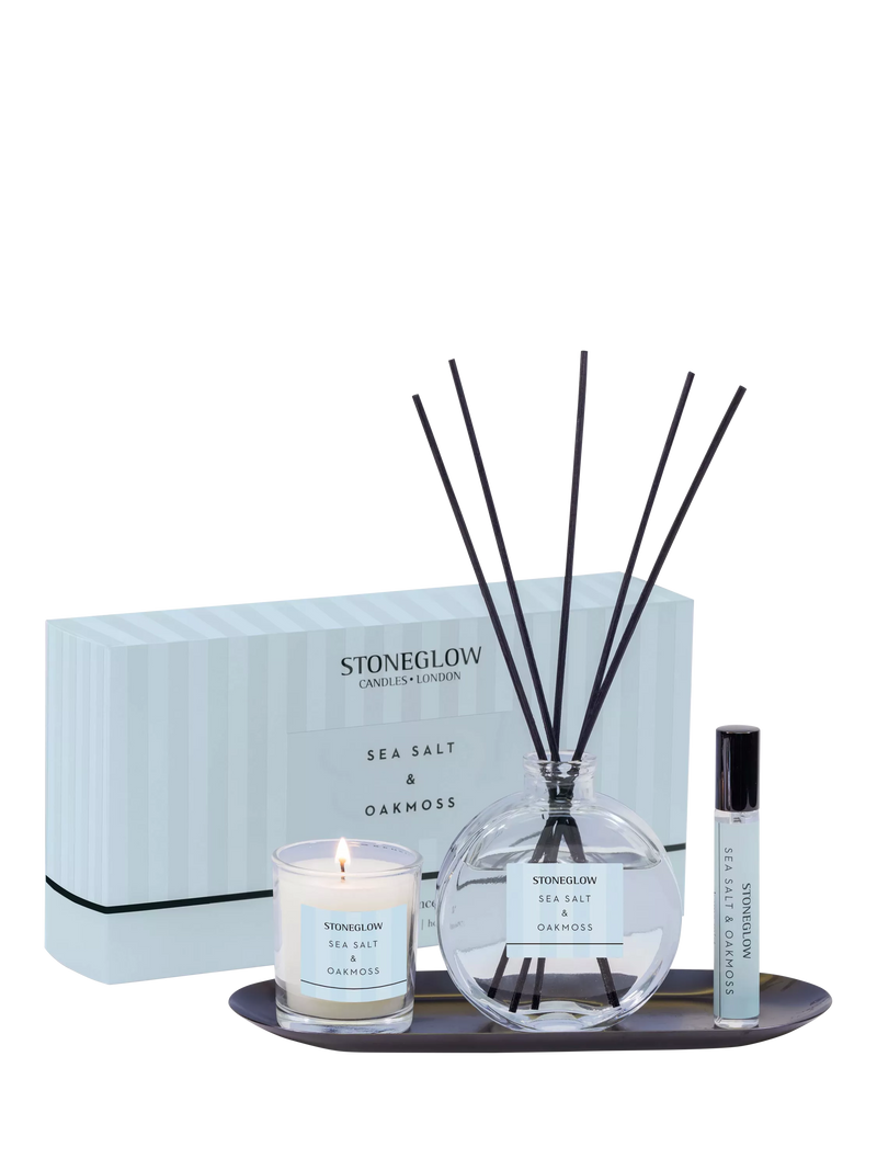 Stoneglow home fragrance gift set Sea Salt & Oakmoss - British product