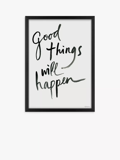 John Lewis Sue Schlabach "Good Things Will Happen" gerahmter Druck, 54 x 39 cm, Schwarz/Weiß
