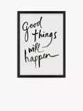 John Lewis Sue Schlabach 'Good Things Will Happen' Framed Print, 54 x 39cm, Black/White